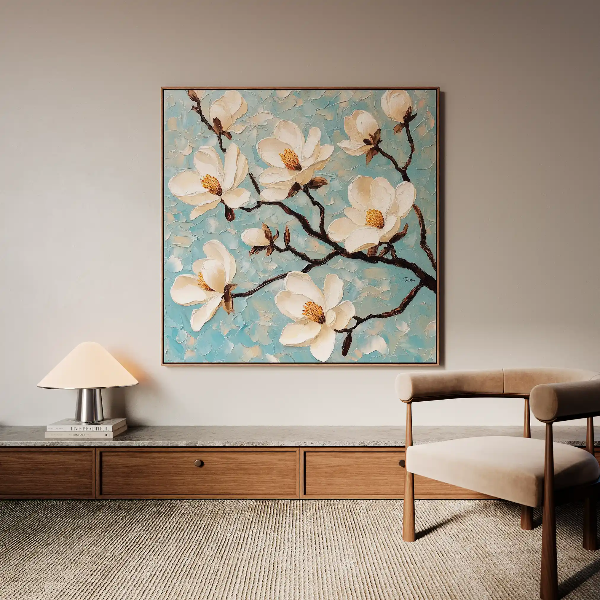 Floral Canvas Wall Art WAD1331-F 80 x 80 cm / Stretched on hidden frame