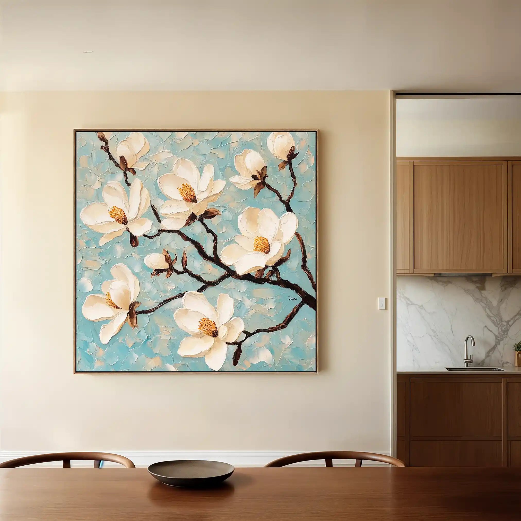 Floral Canvas Wall Art WAD1331-F 80 x 80 cm / Stretched on hidden frame