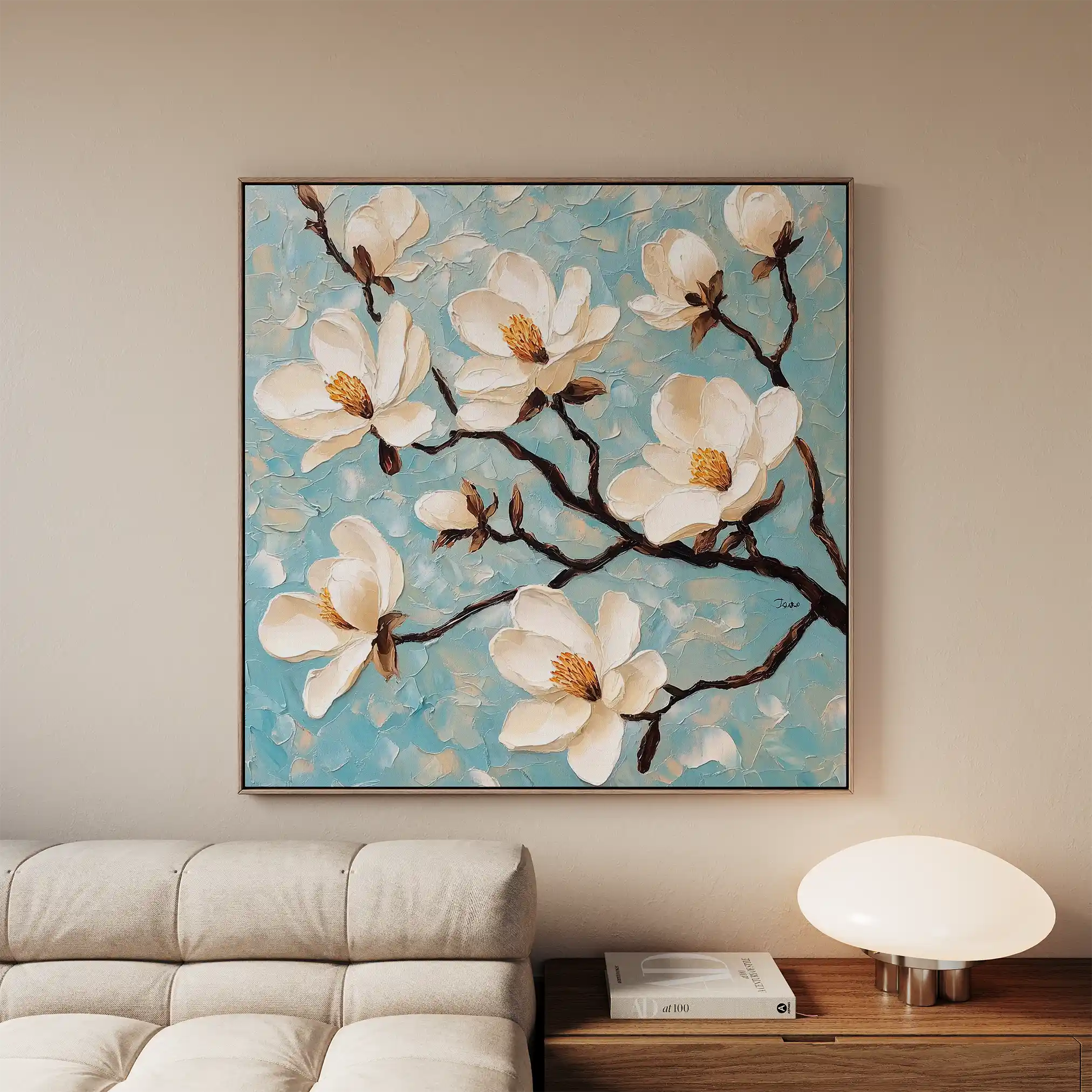 Floral Canvas Wall Art WAD1331-F 80 x 80 cm / Stretched on hidden frame