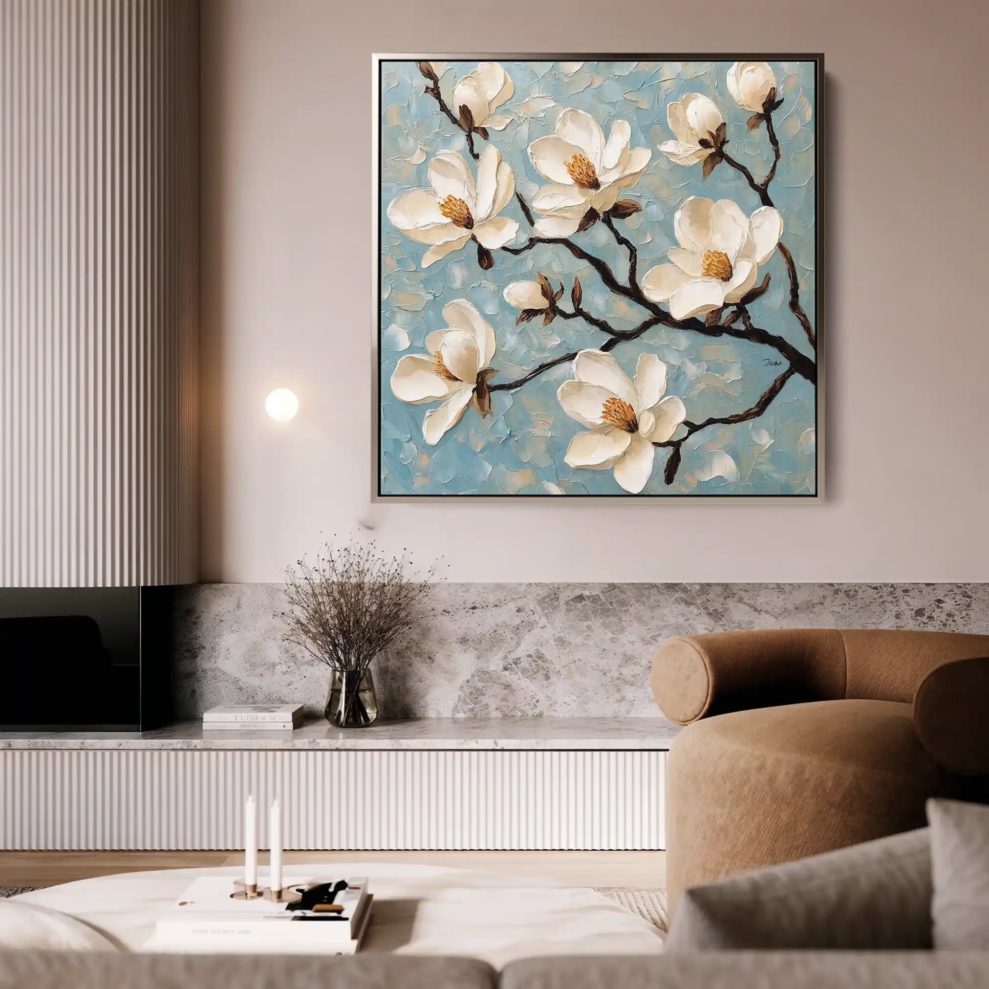 Floral Canvas Wall Art WAD1331-F 80 x 80 cm / Stretched on hidden frame