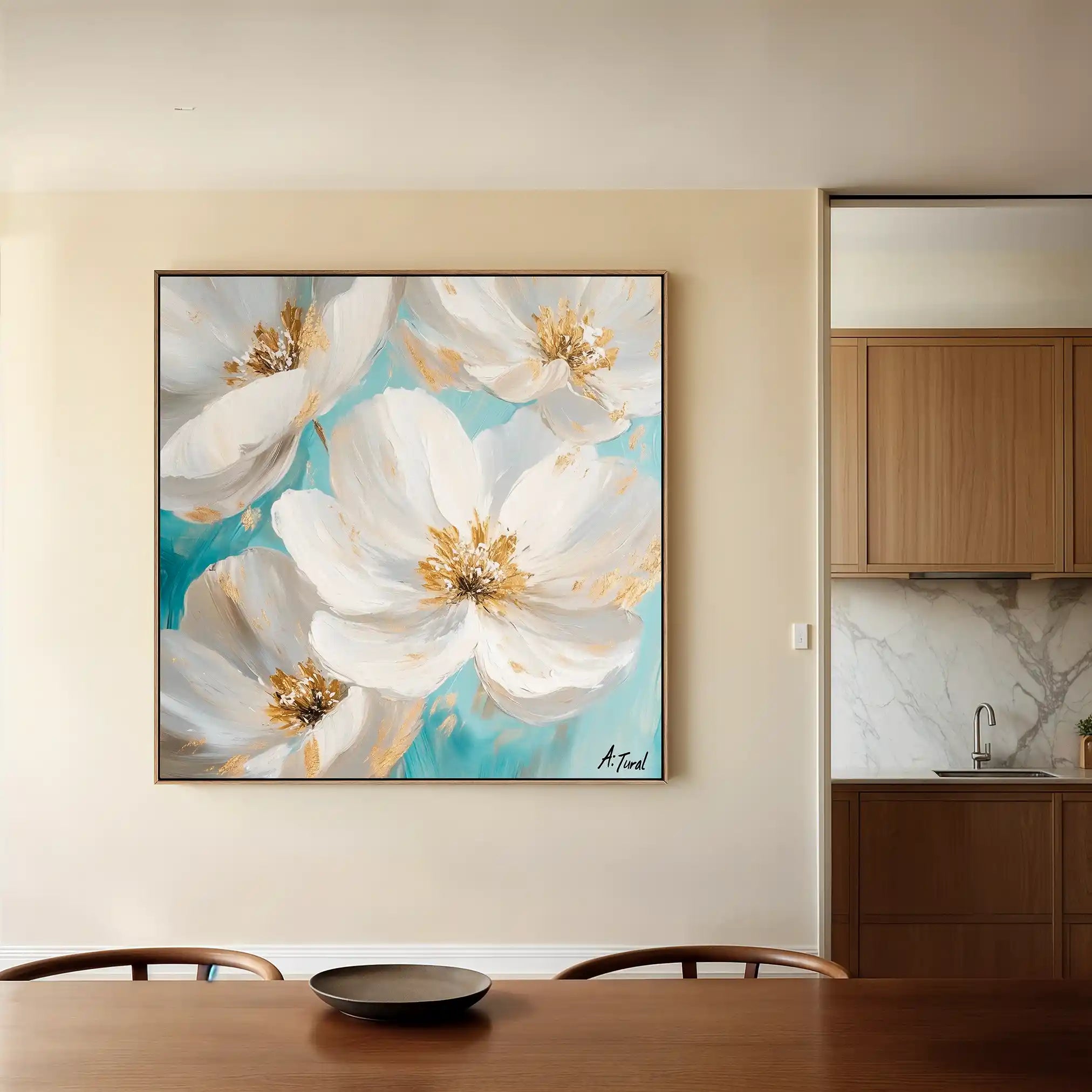 Floral Canvas Wall Art WAD1335-F 80 x 80 cm / Stretched on hidden frame