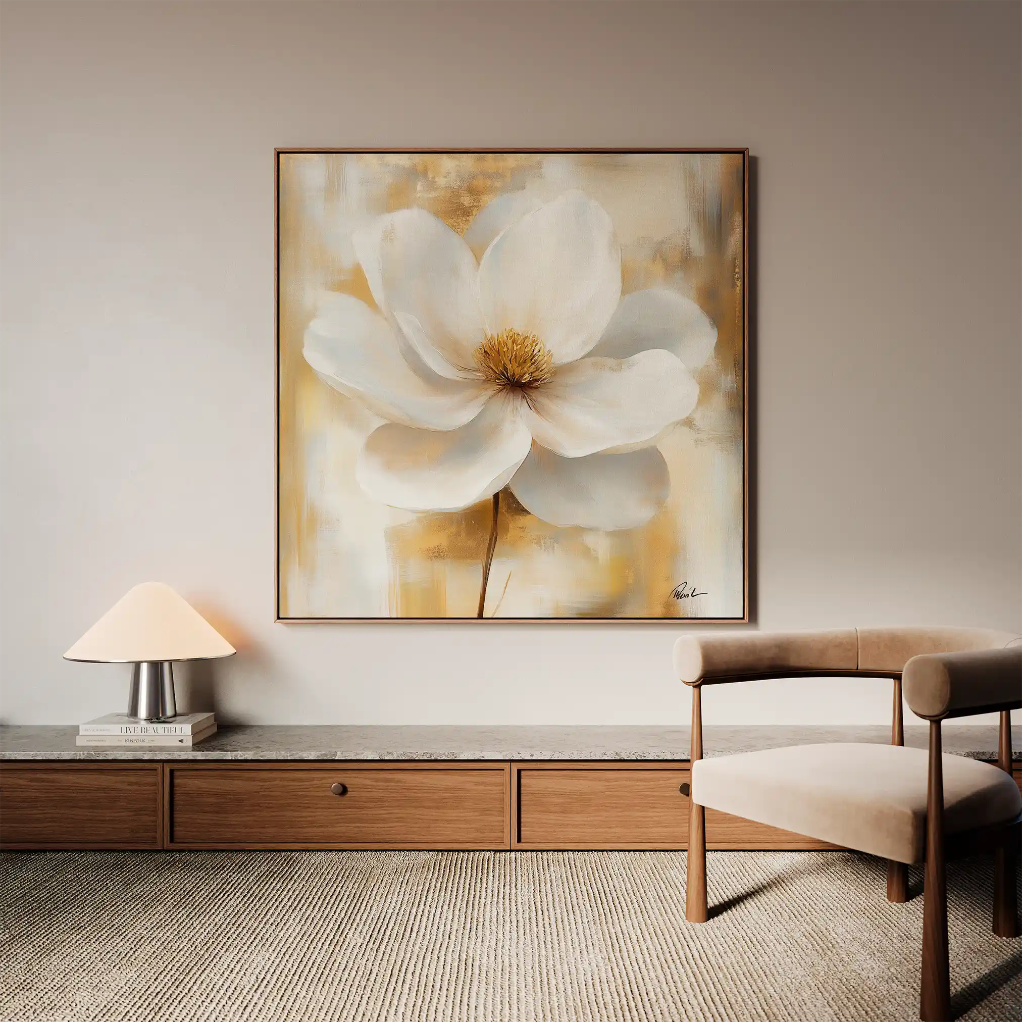 Floral Canvas Wall Art WAD1336-F 80 x 80 cm / Stretched on hidden frame