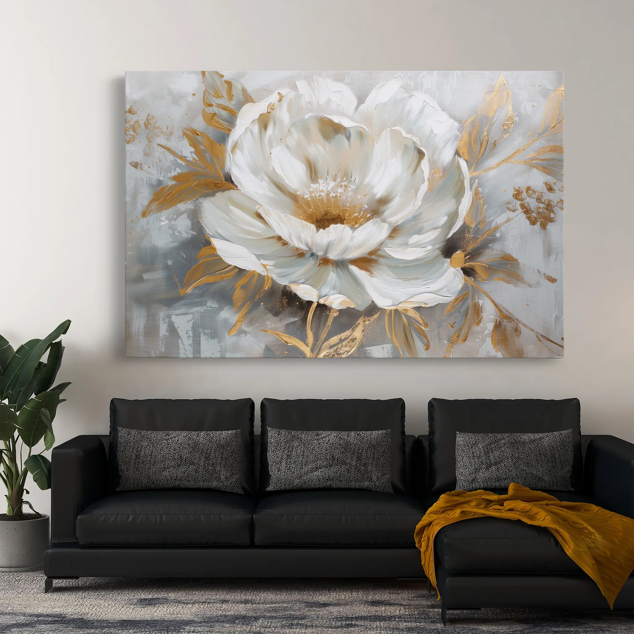 Floral Canvas Wall Art WAD134-F 90 x 60 cm / Stretched on hidden frame