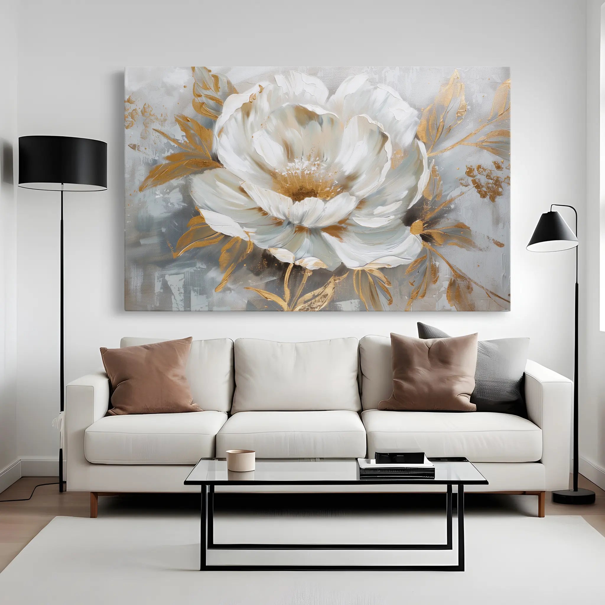 Floral Canvas Wall Art WAD134-F 90 x 60 cm / Stretched on hidden frame