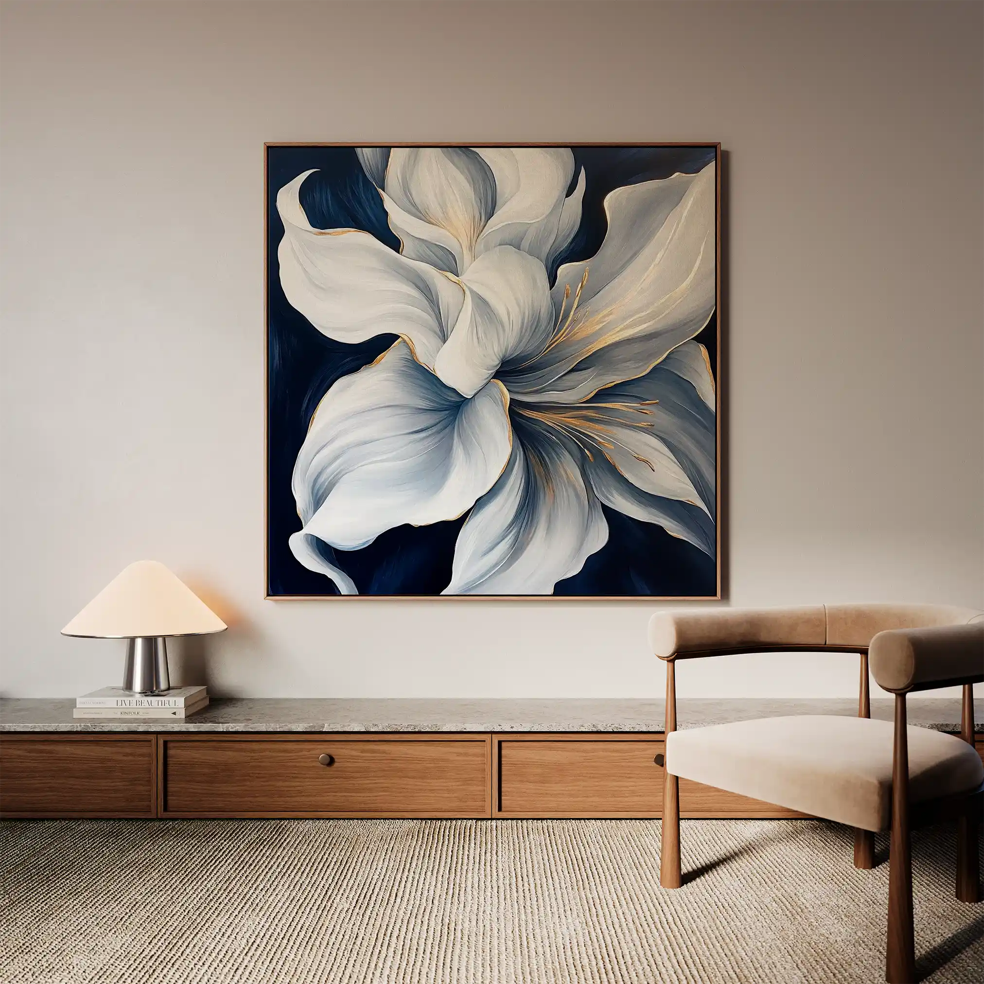 Floral Canvas Wall Art WAD1341-F 80 x 80 cm / Stretched on hidden frame