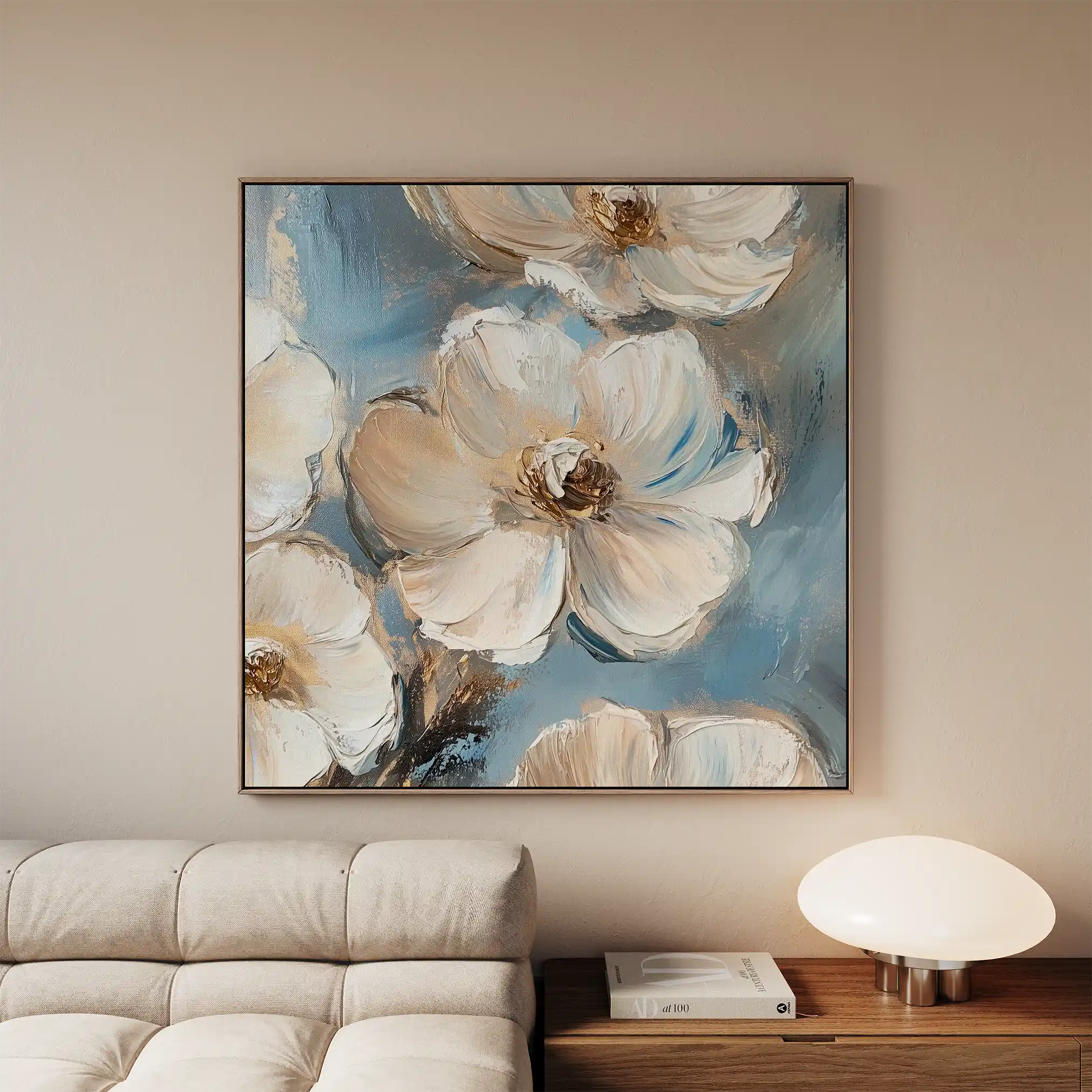 Floral Canvas Wall Art WAD1348-F 80 x 80 cm / Stretched on hidden frame