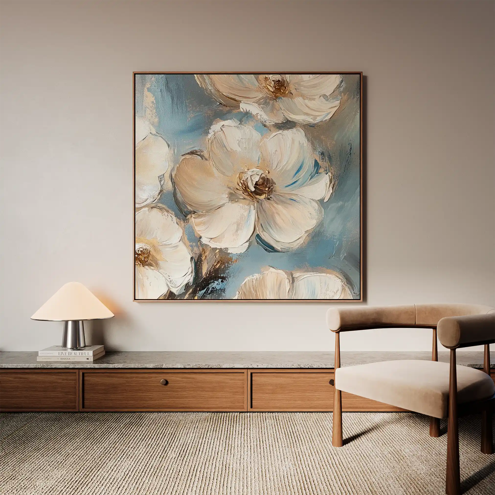 Floral Canvas Wall Art WAD1348-F 80 x 80 cm / Stretched on hidden frame