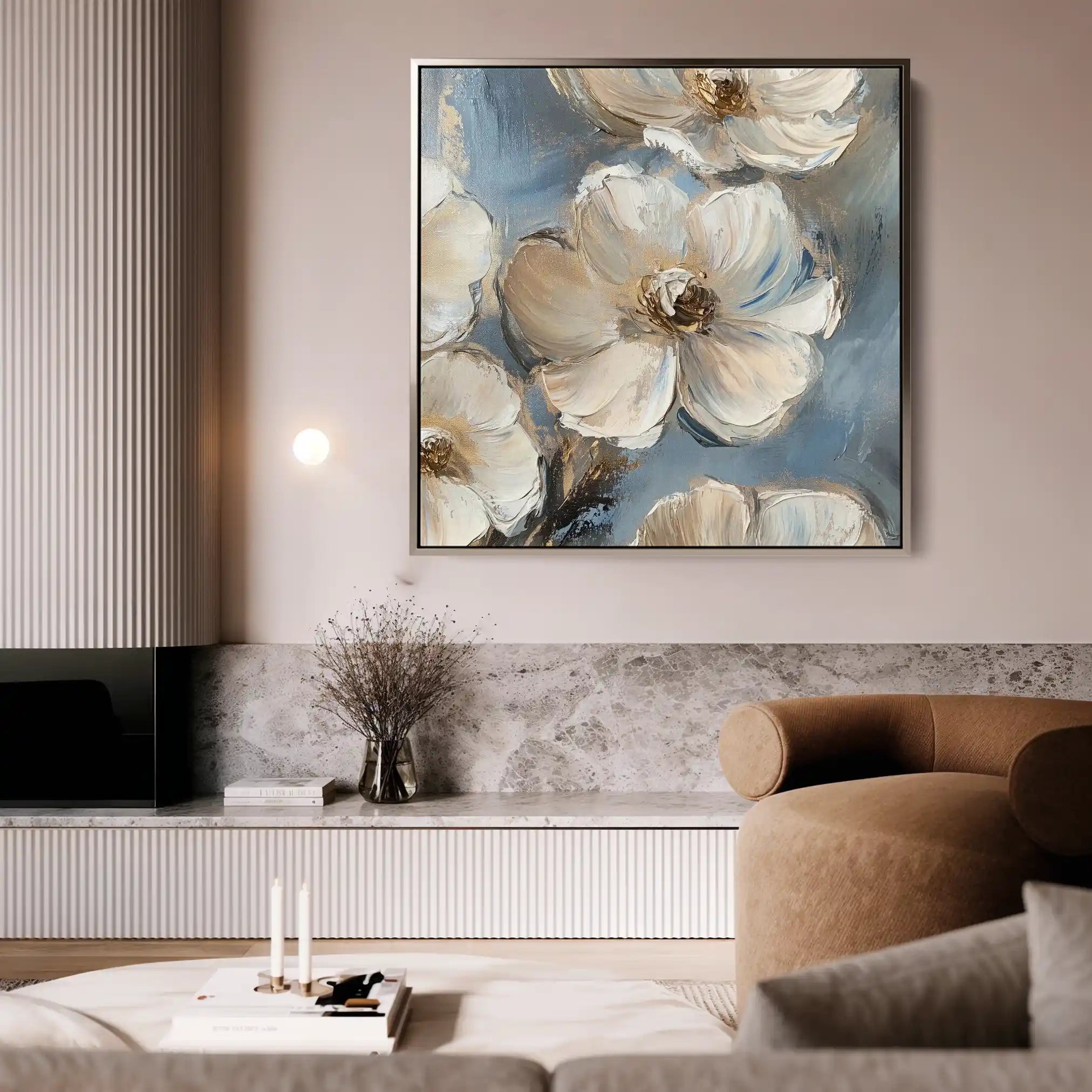 Floral Canvas Wall Art WAD1348-F 80 x 80 cm / Stretched on hidden frame