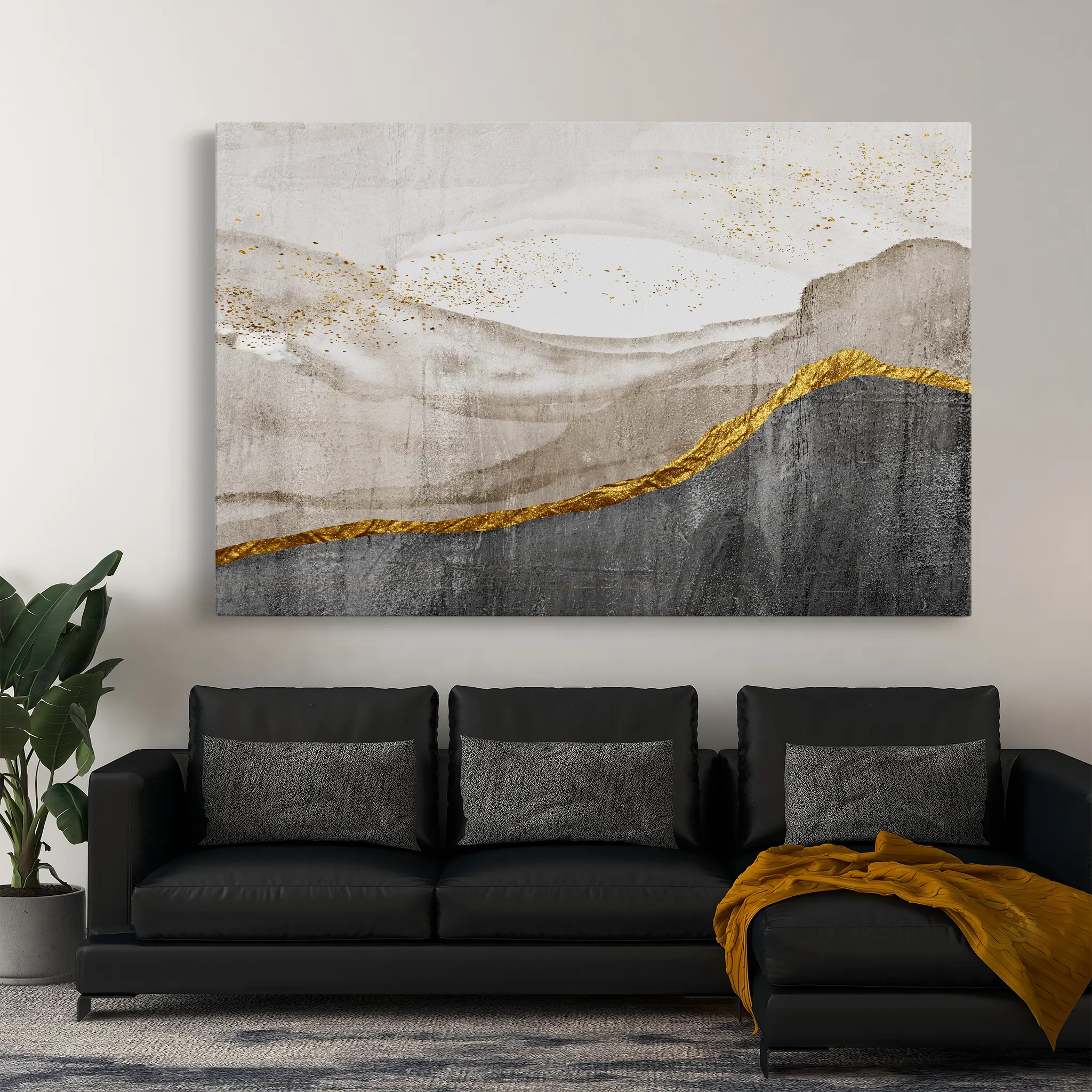 Abstract Canvas Wall Art WAD135-A 90 x 60 cm / Stretched on hidden frame