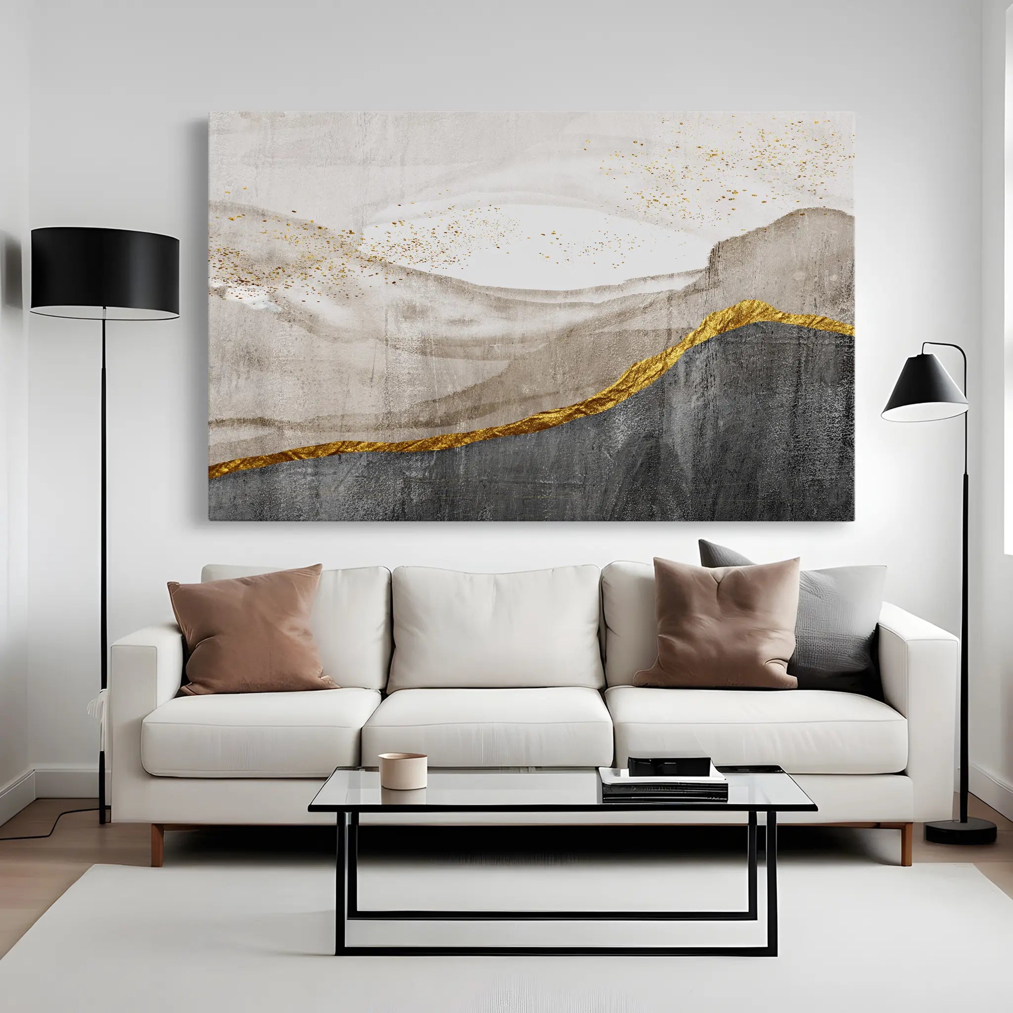 Abstract Canvas Wall Art WAD135-A 90 x 60 cm / Stretched on hidden frame