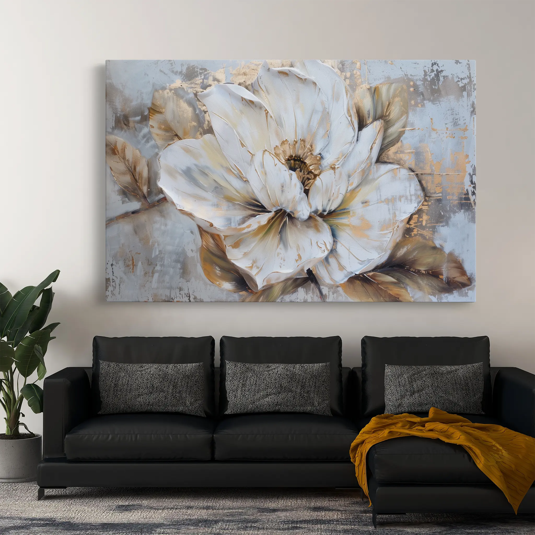 Floral Canvas Wall Art WAD135-F 90 x 60 cm / Stretched on hidden frame