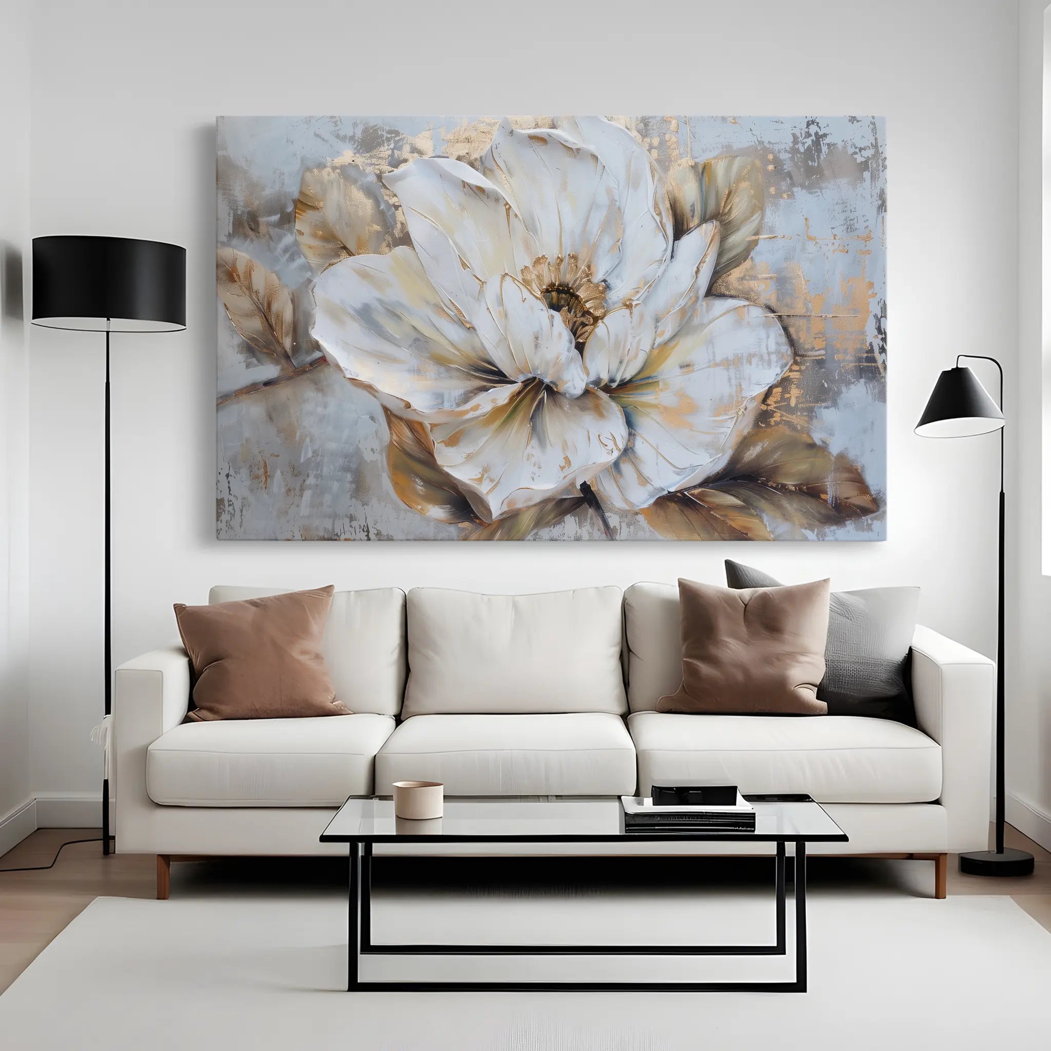 Floral Canvas Wall Art WAD135-F 90 x 60 cm / Stretched on hidden frame