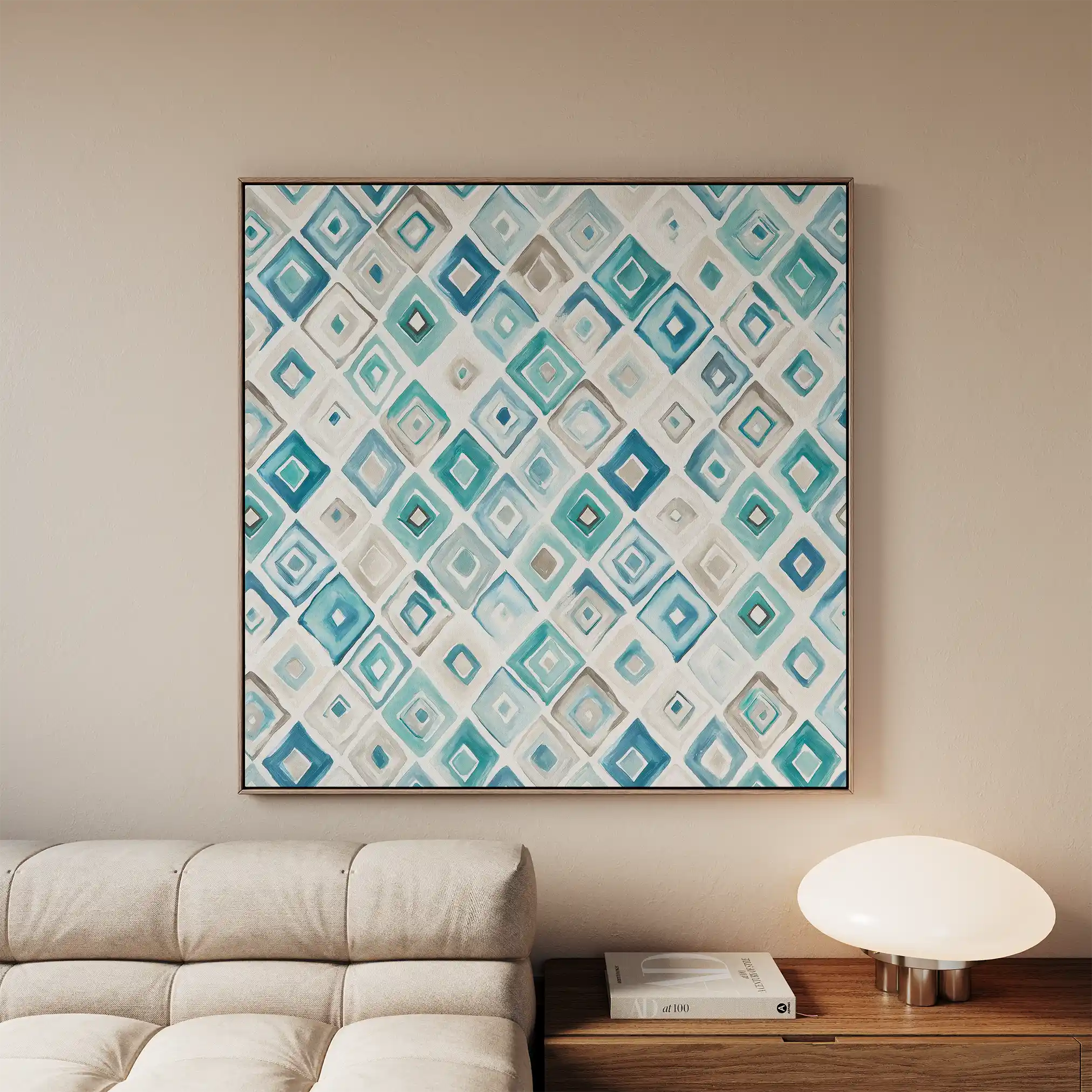 Abstract 1350 Canvas Art 60 x 60 cm / Stretched on hidden frame