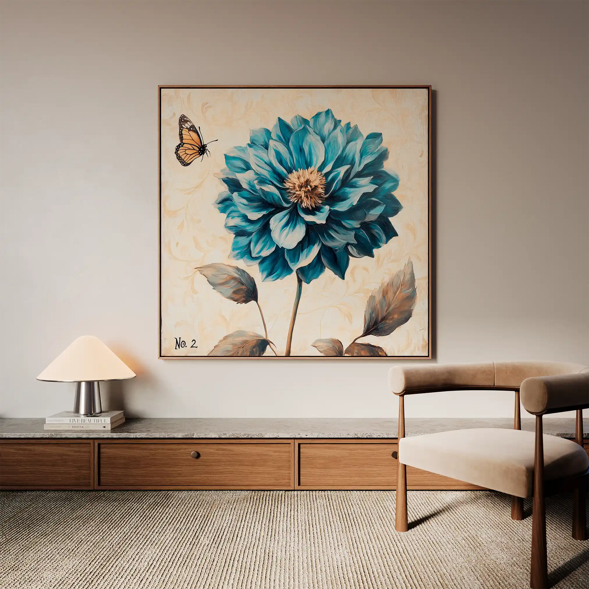 Floral Canvas Wall Art WAD1350-F 80 x 80 cm / Stretched on hidden frame