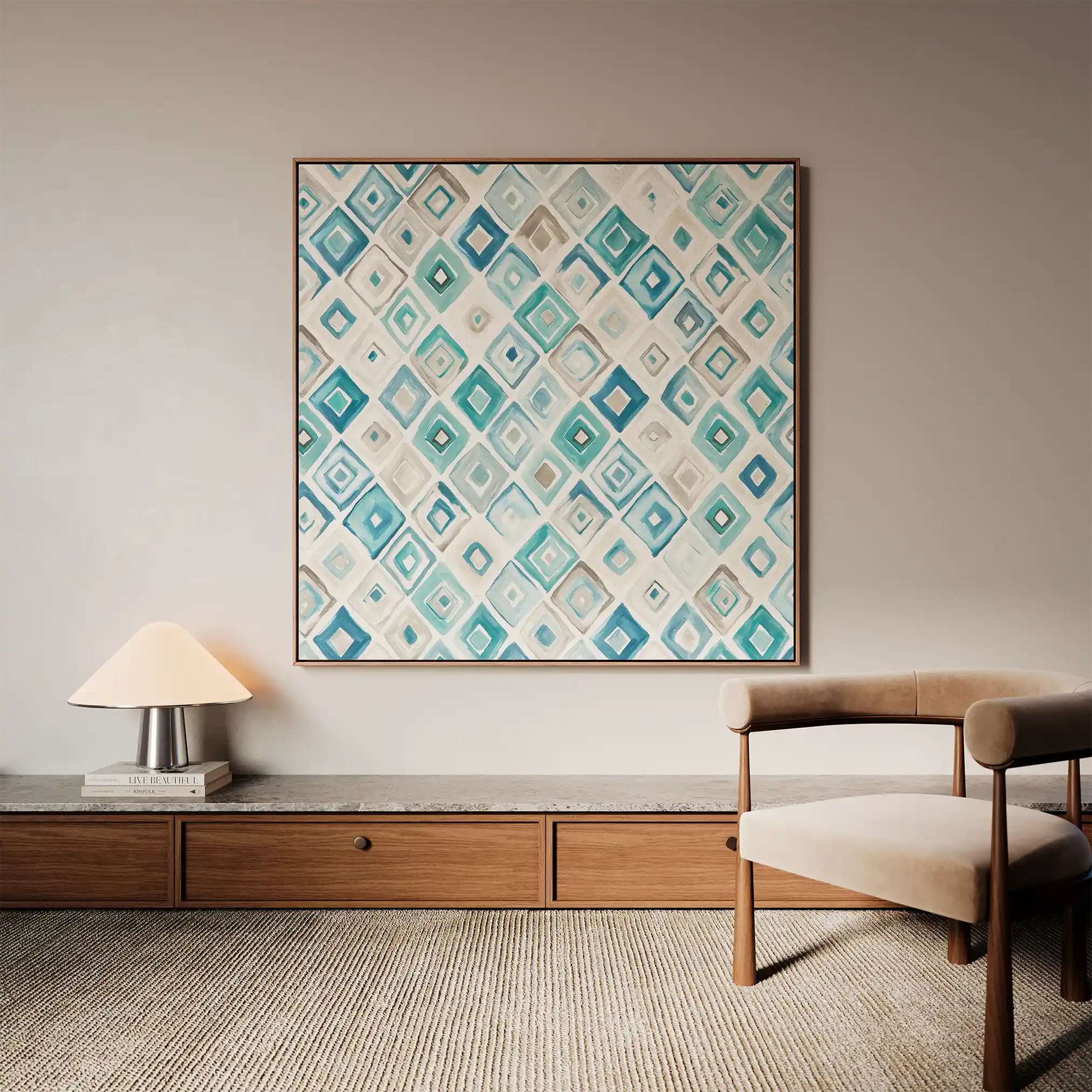 Abstract 1351 Canvas Art 60 x 60 cm / Stretched on hidden frame