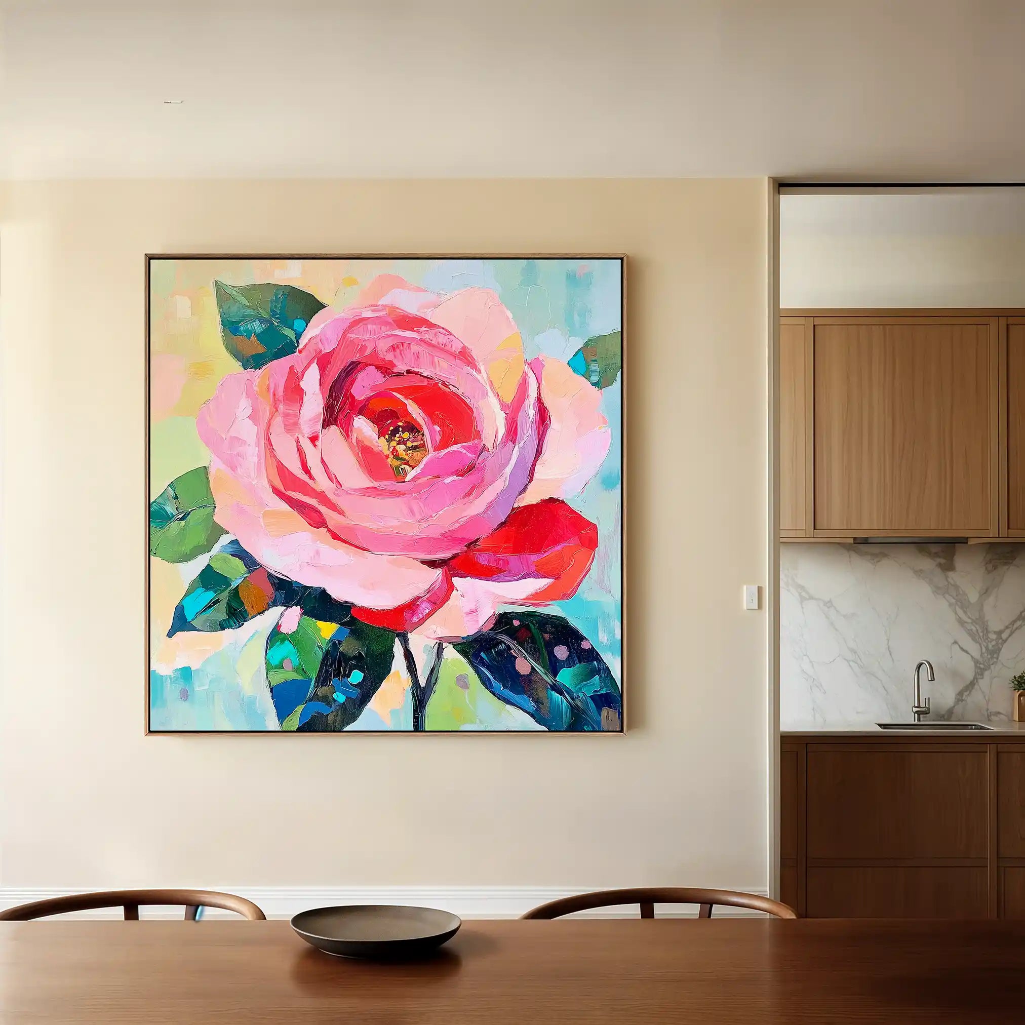 Floral Canvas Wall Art WAD1352-F 80 x 80 cm / Stretched on hidden frame