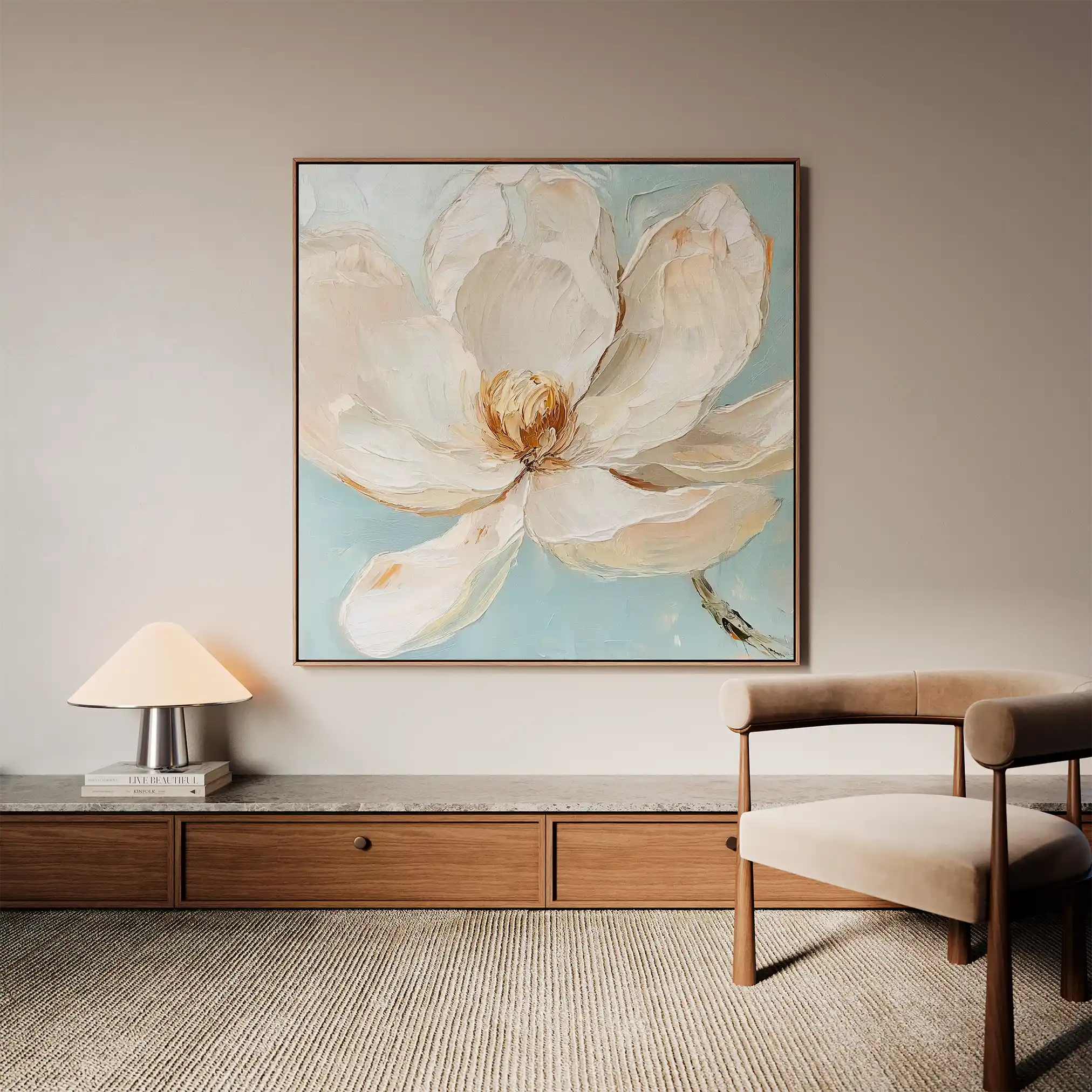 Floral Canvas Wall Art WAD1353-F 80 x 80 cm / Stretched on hidden frame