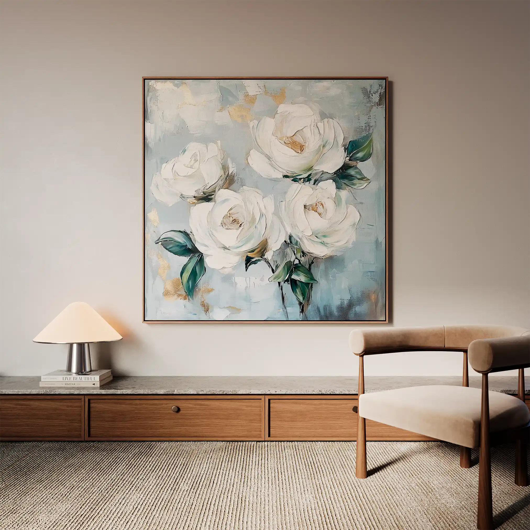 Floral Canvas Wall Art WAD1357-F 80 x 80 cm / Stretched on hidden frame