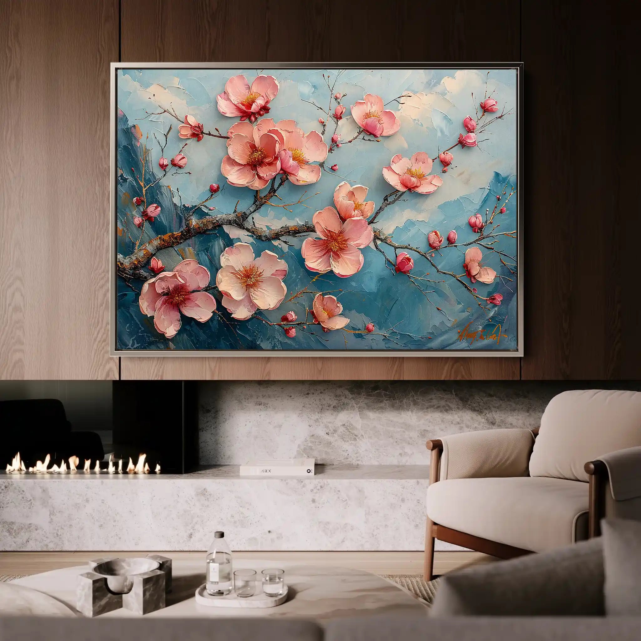 Floral Canvas Wall Art WAD136-F 90 x 60 cm / Stretched on hidden frame