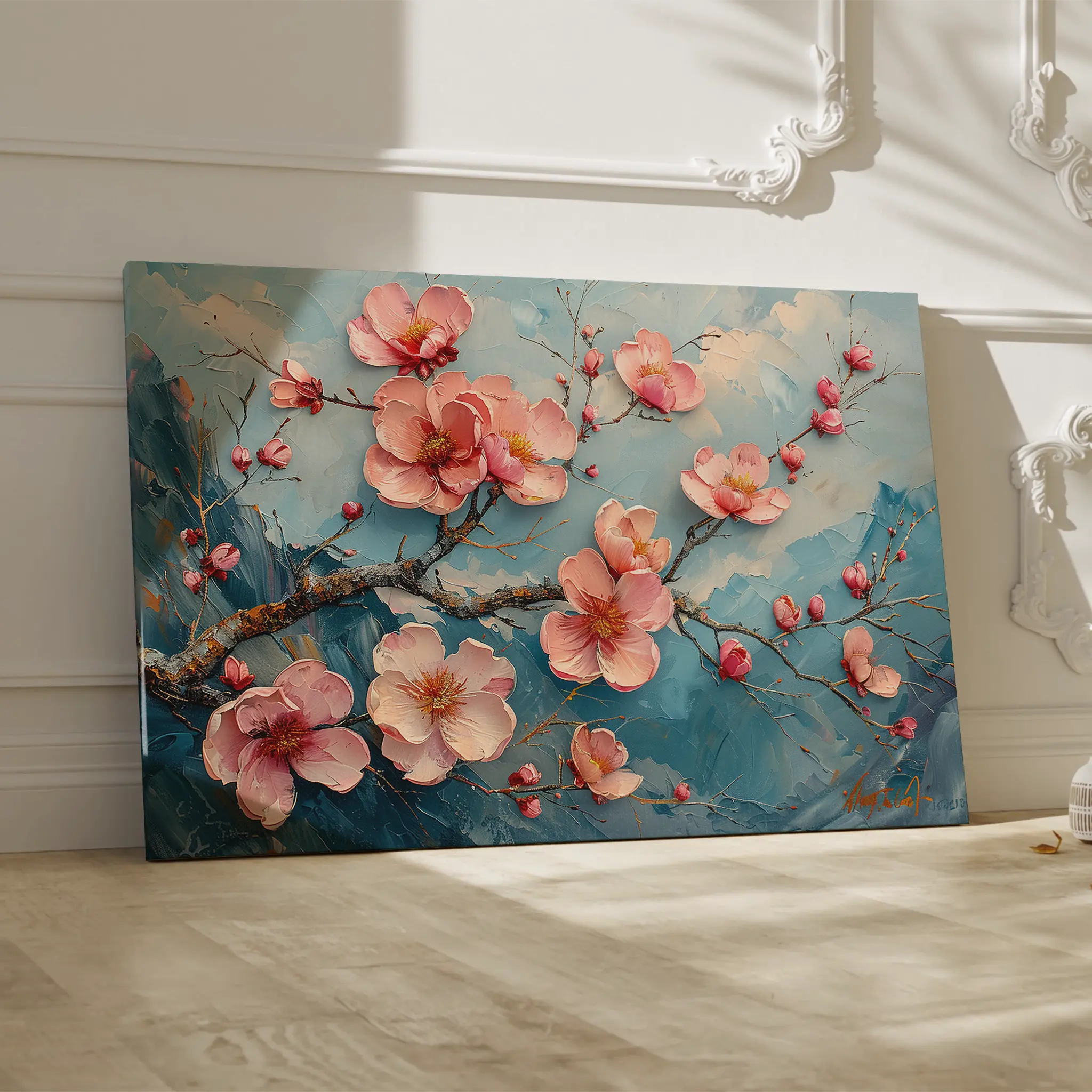 Floral Canvas Wall Art WAD136-F 90 x 60 cm / Stretched on hidden frame