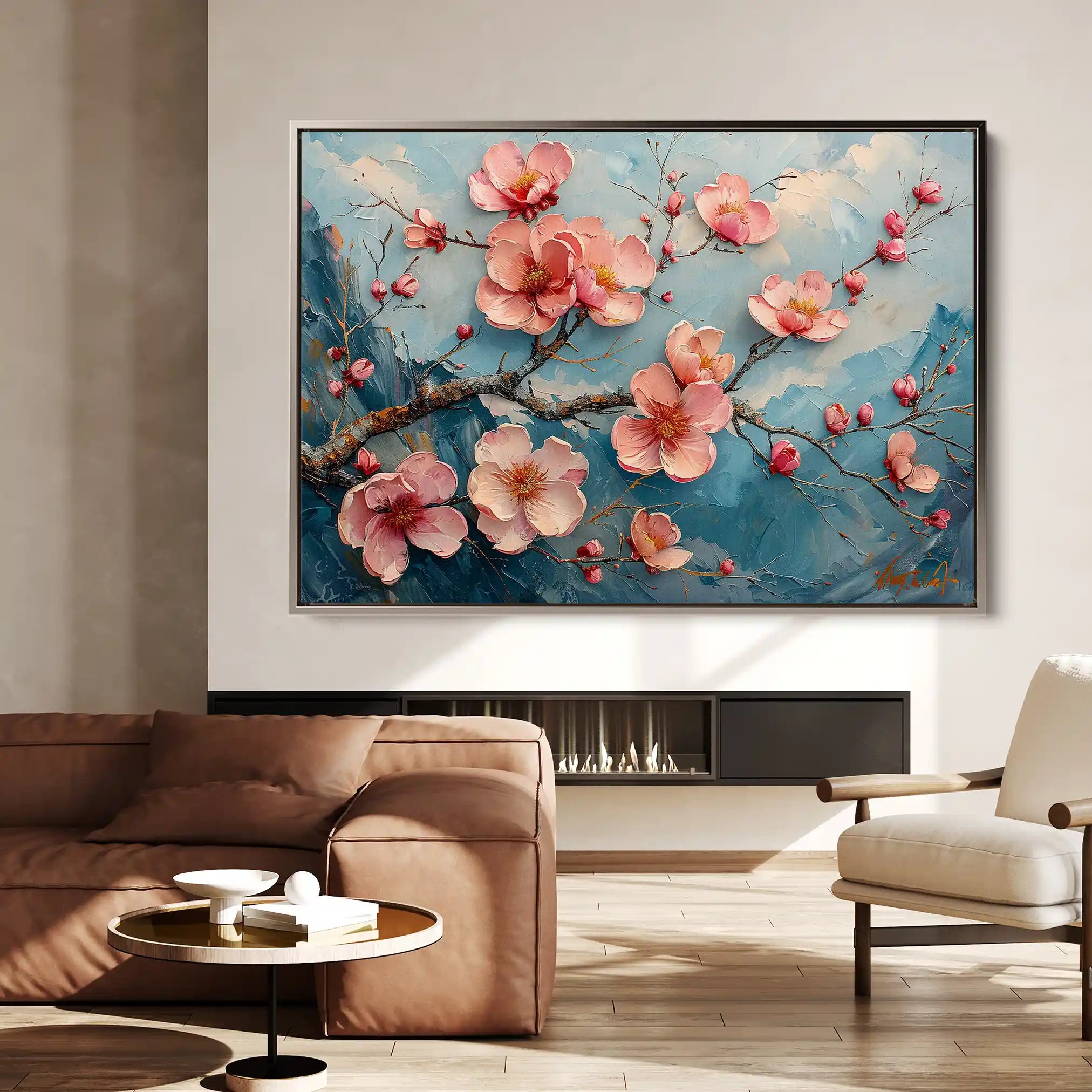 Floral Canvas Wall Art WAD136-F 90 x 60 cm / Stretched on hidden frame
