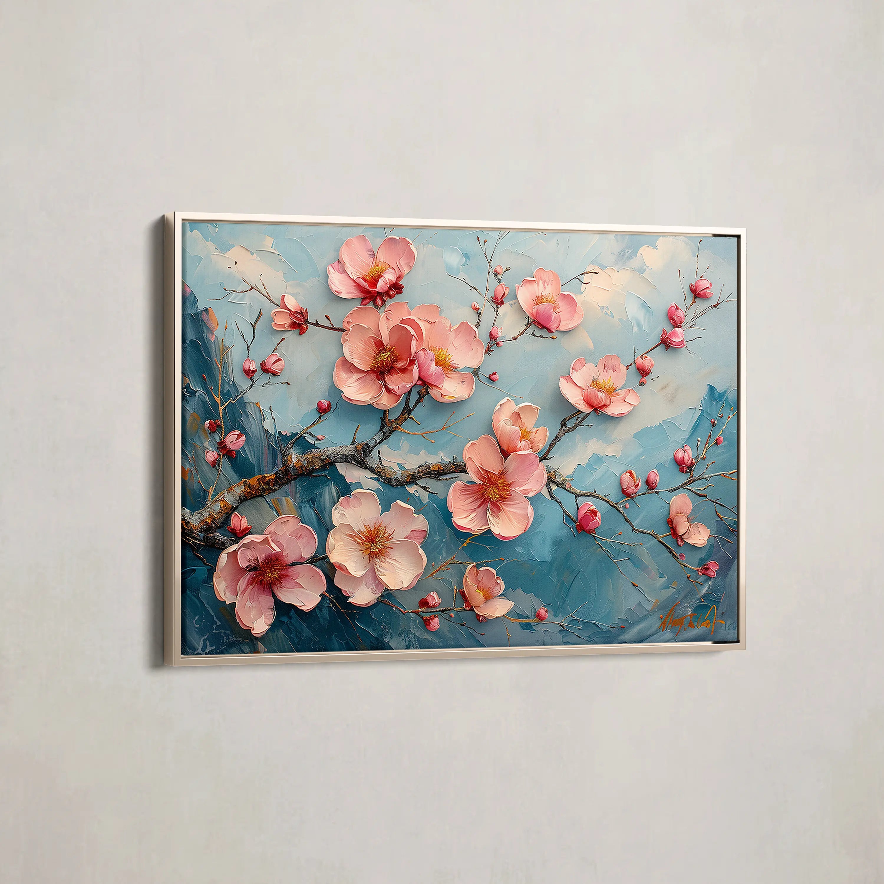 Floral Canvas Wall Art WAD136-F 90 x 60 cm / Stretched on hidden frame