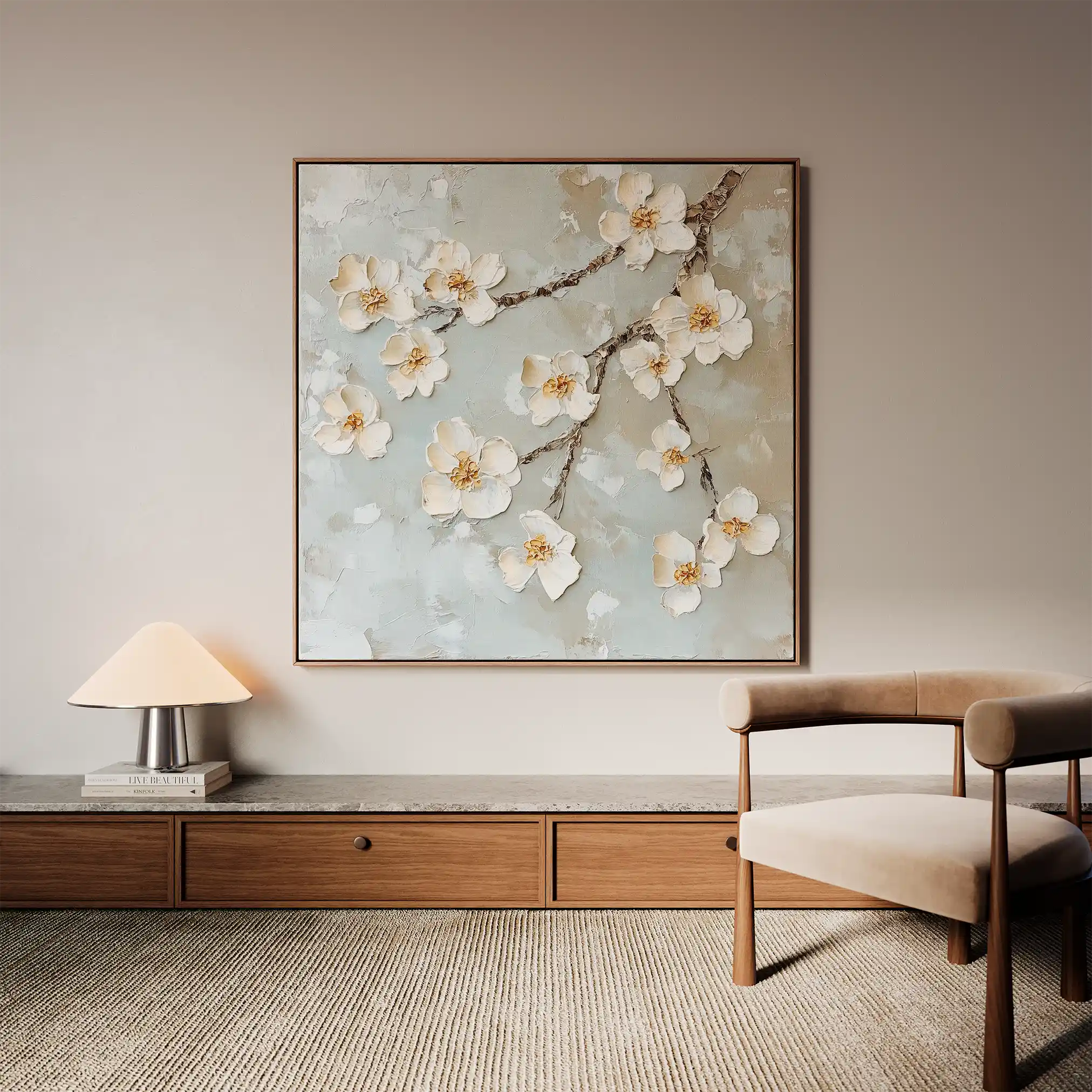 Floral Canvas Wall Art WAD1361-F 80 x 80 cm / Stretched on hidden frame