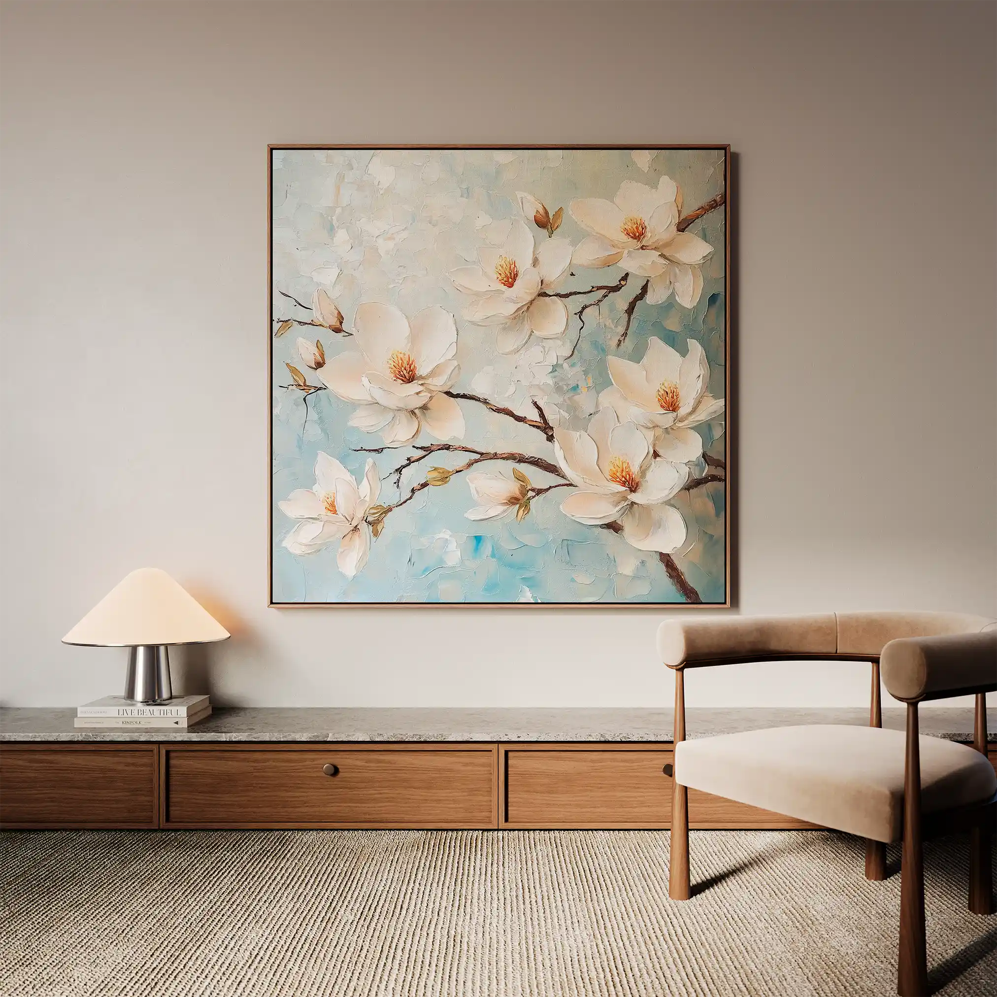 Floral Canvas Wall Art WAD1367-F 80 x 80 cm / Stretched on hidden frame