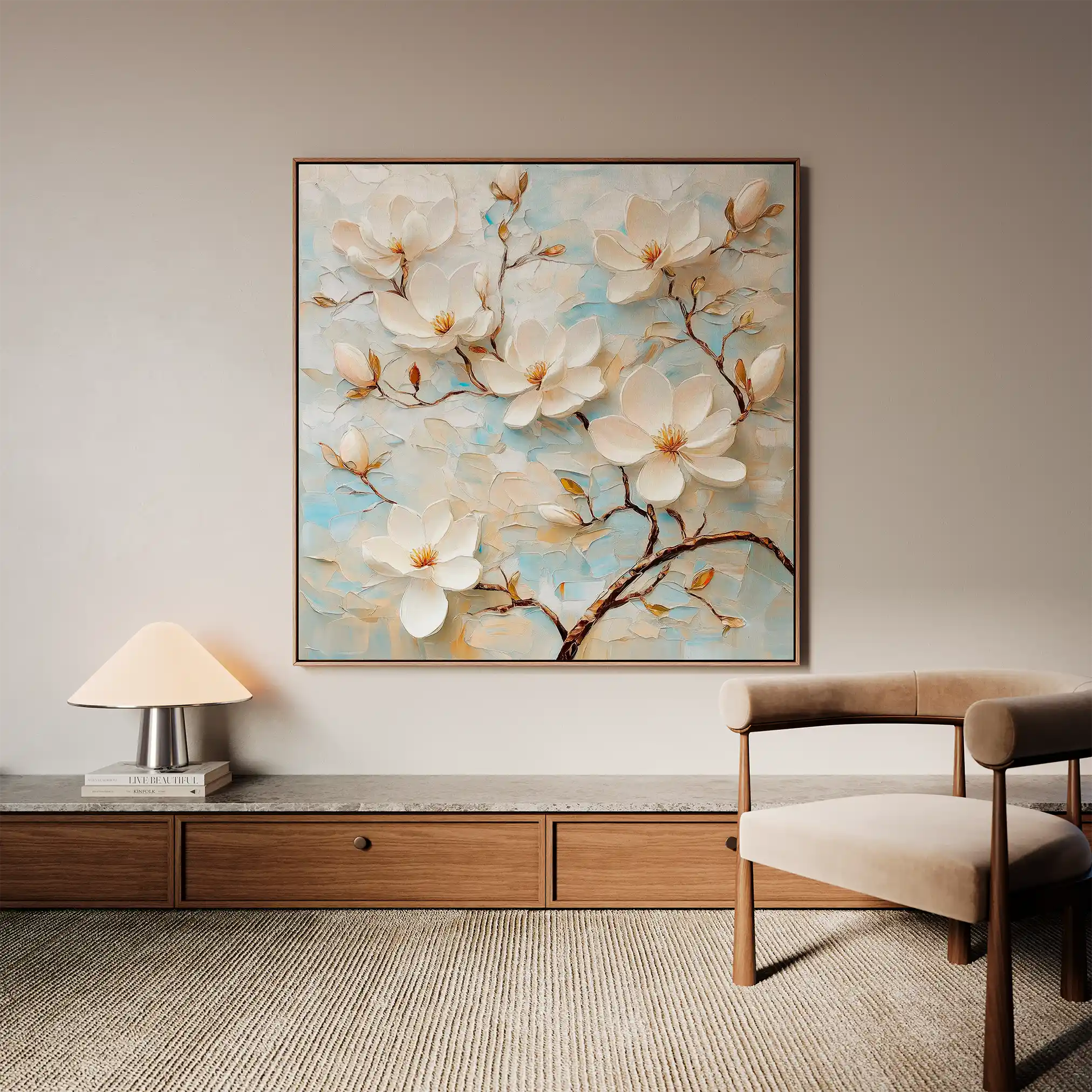 Floral Canvas Wall Art WAD1368-F 80 x 80 cm / Stretched on hidden frame