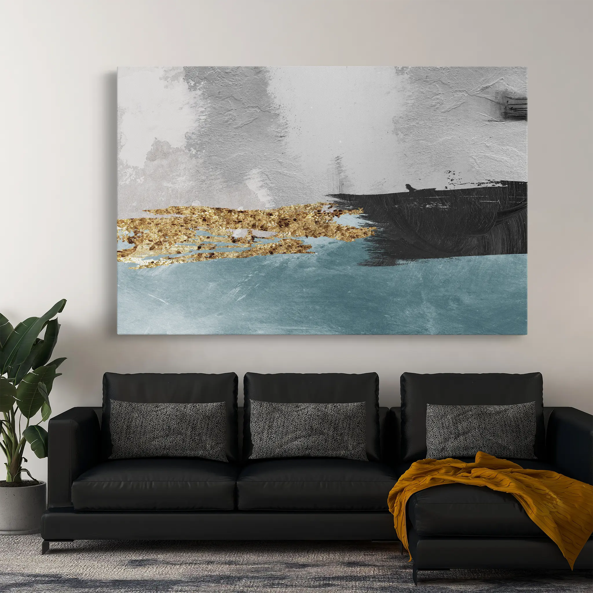 Abstract Canvas Wall Art WAD137-A 90 x 60 cm / Stretched on hidden frame