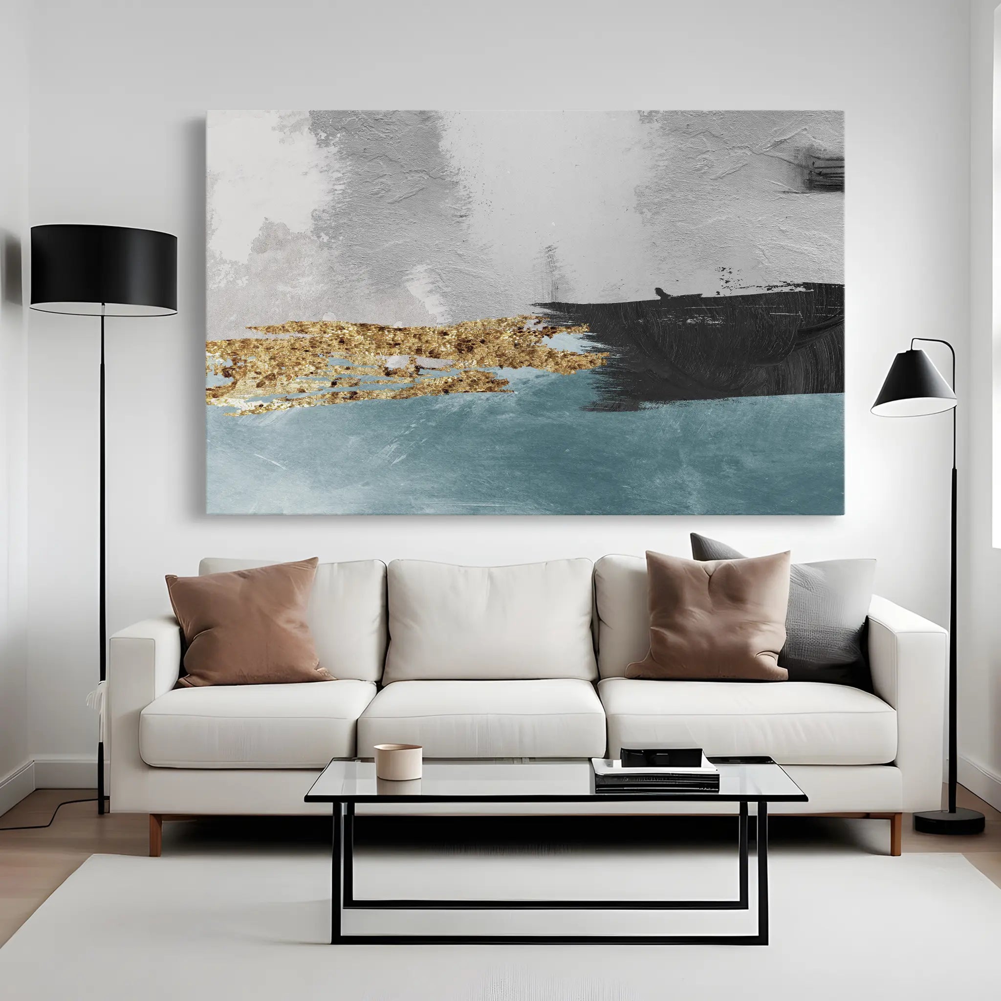 Abstract Canvas Wall Art WAD137-A 90 x 60 cm / Stretched on hidden frame