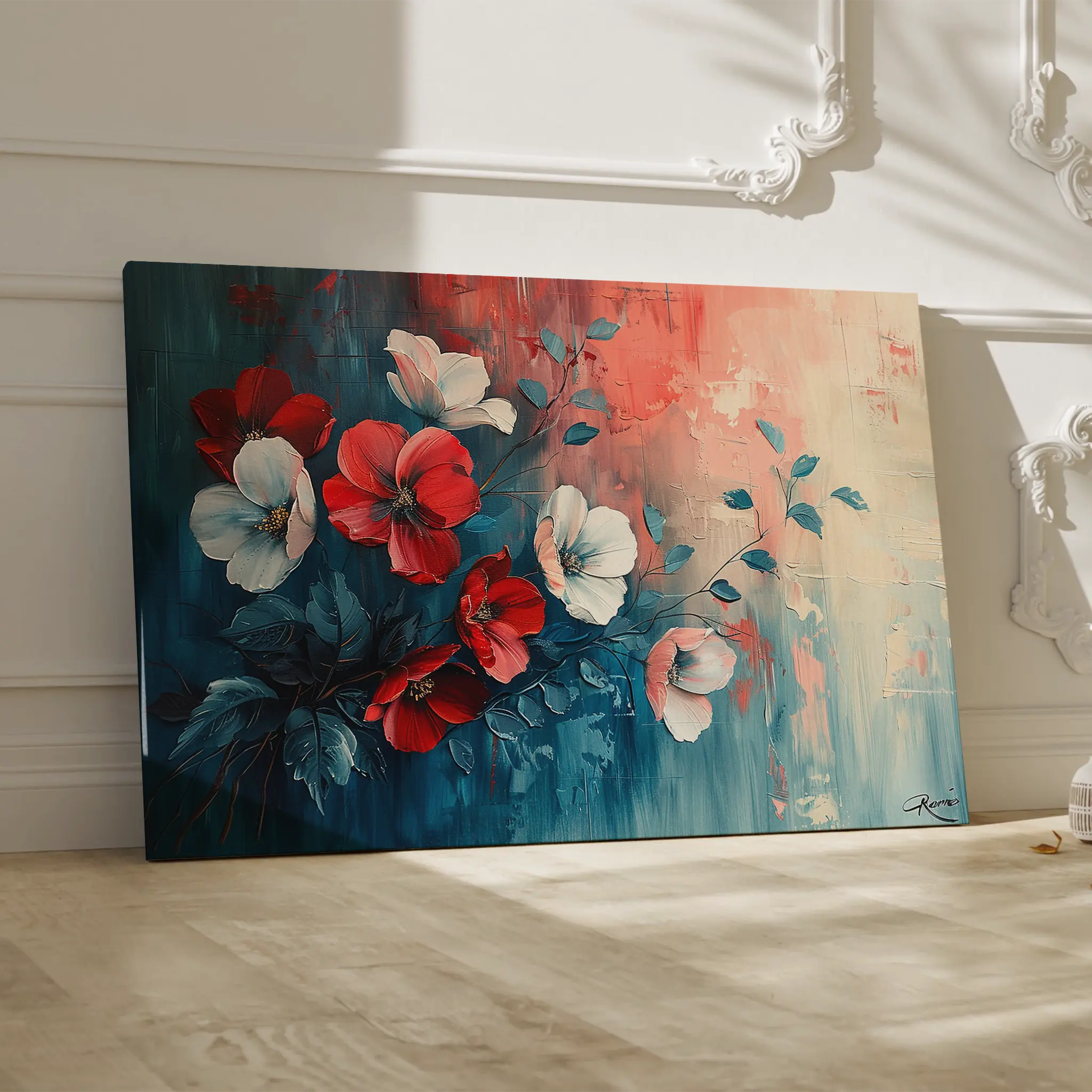 Floral Canvas Wall Art WAD137-F 90 x 60 cm / Stretched on hidden frame