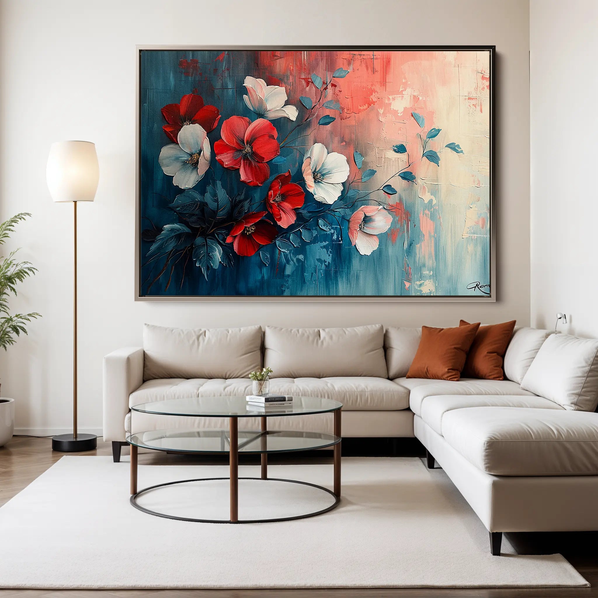 Floral Canvas Wall Art WAD137-F 90 x 60 cm / Stretched on hidden frame