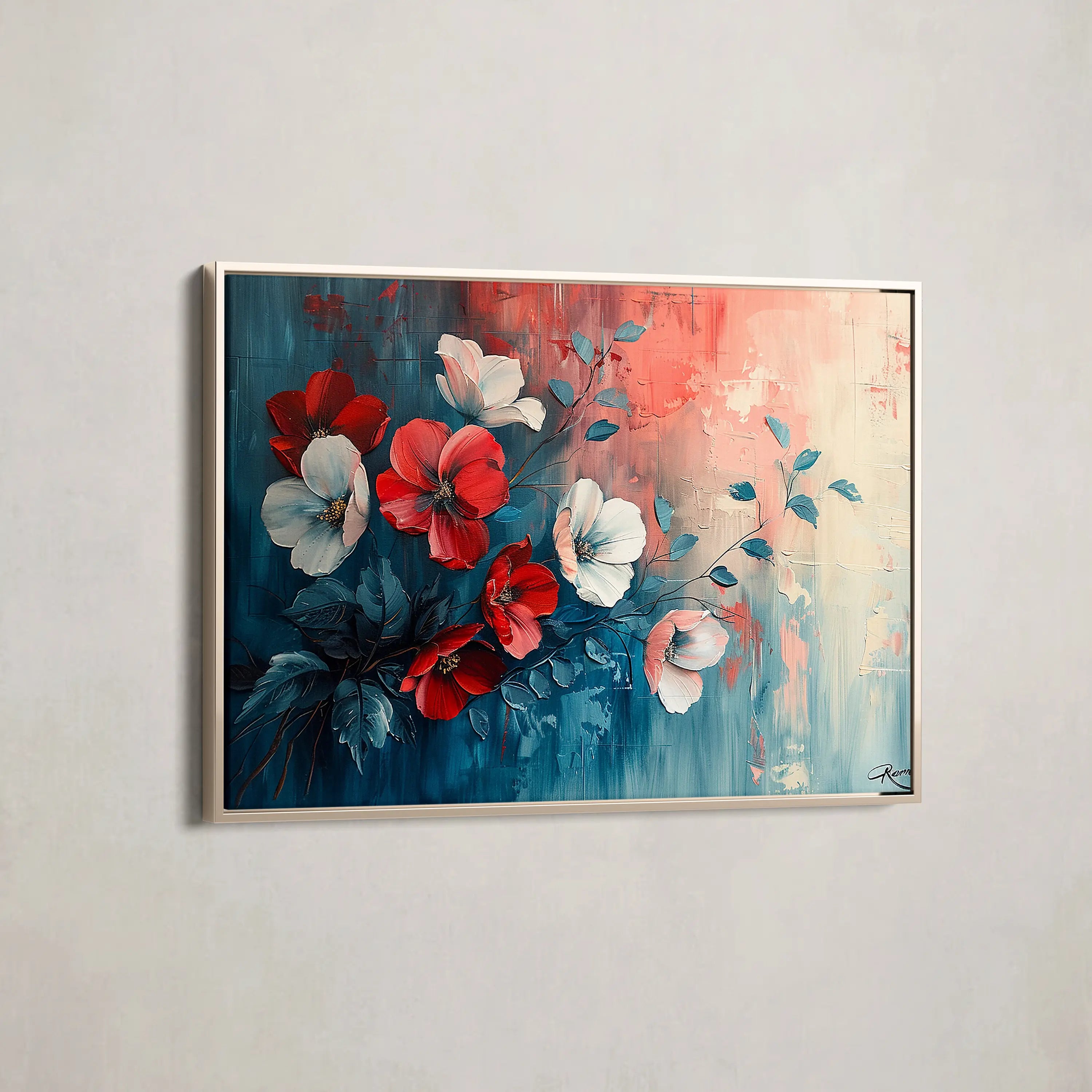 Floral Canvas Wall Art WAD137-F 90 x 60 cm / Stretched on hidden frame