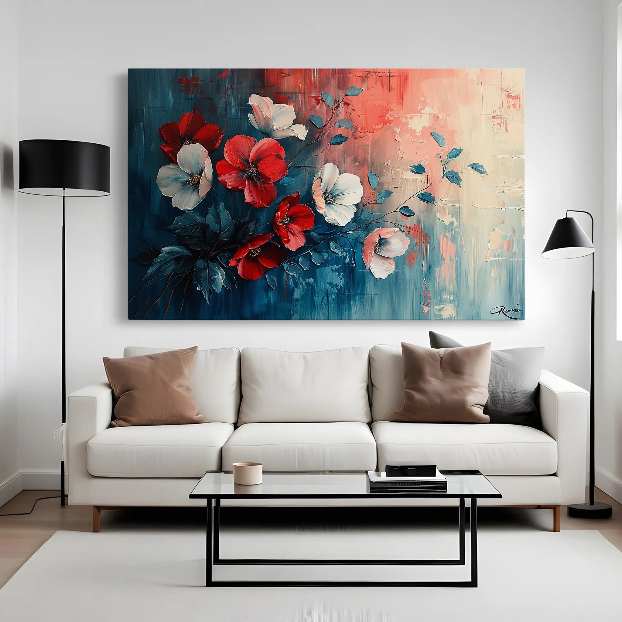 Floral Canvas Wall Art WAD137-F 90 x 60 cm / Stretched on hidden frame