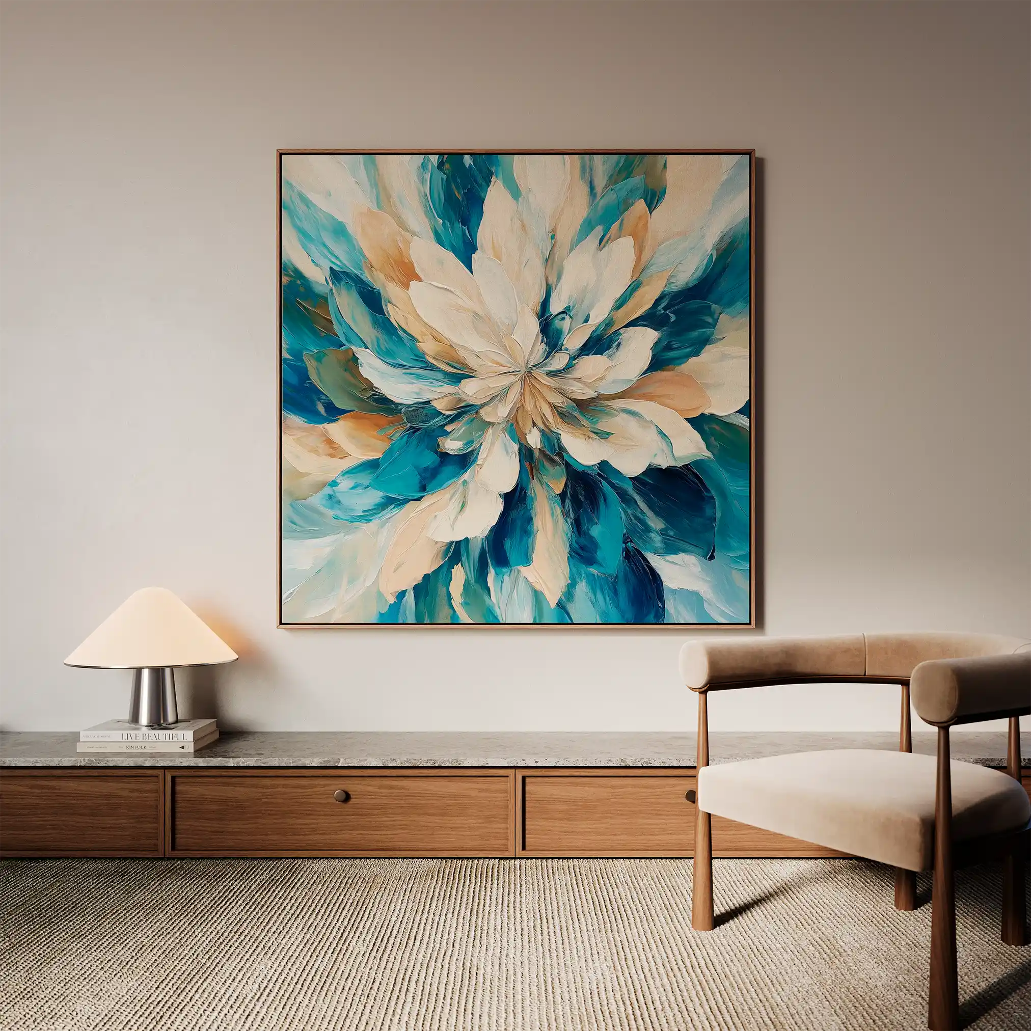 Floral Canvas Wall Art WAD1374-F 80 x 80 cm / Stretched on hidden frame