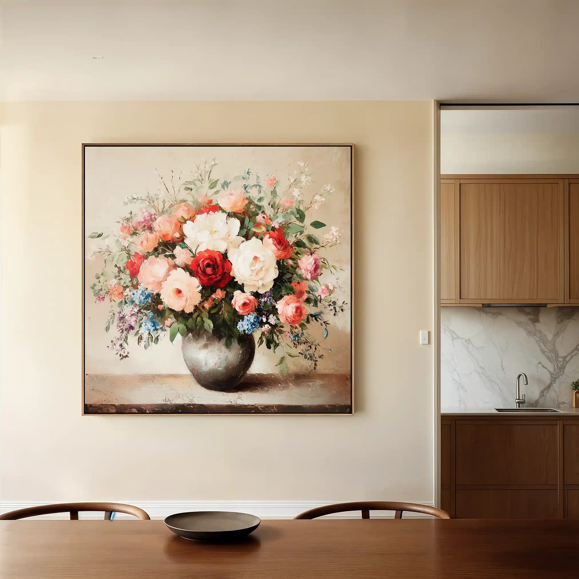Floral Canvas Wall Art WAD1379-F 80 x 80 cm / Stretched on hidden frame