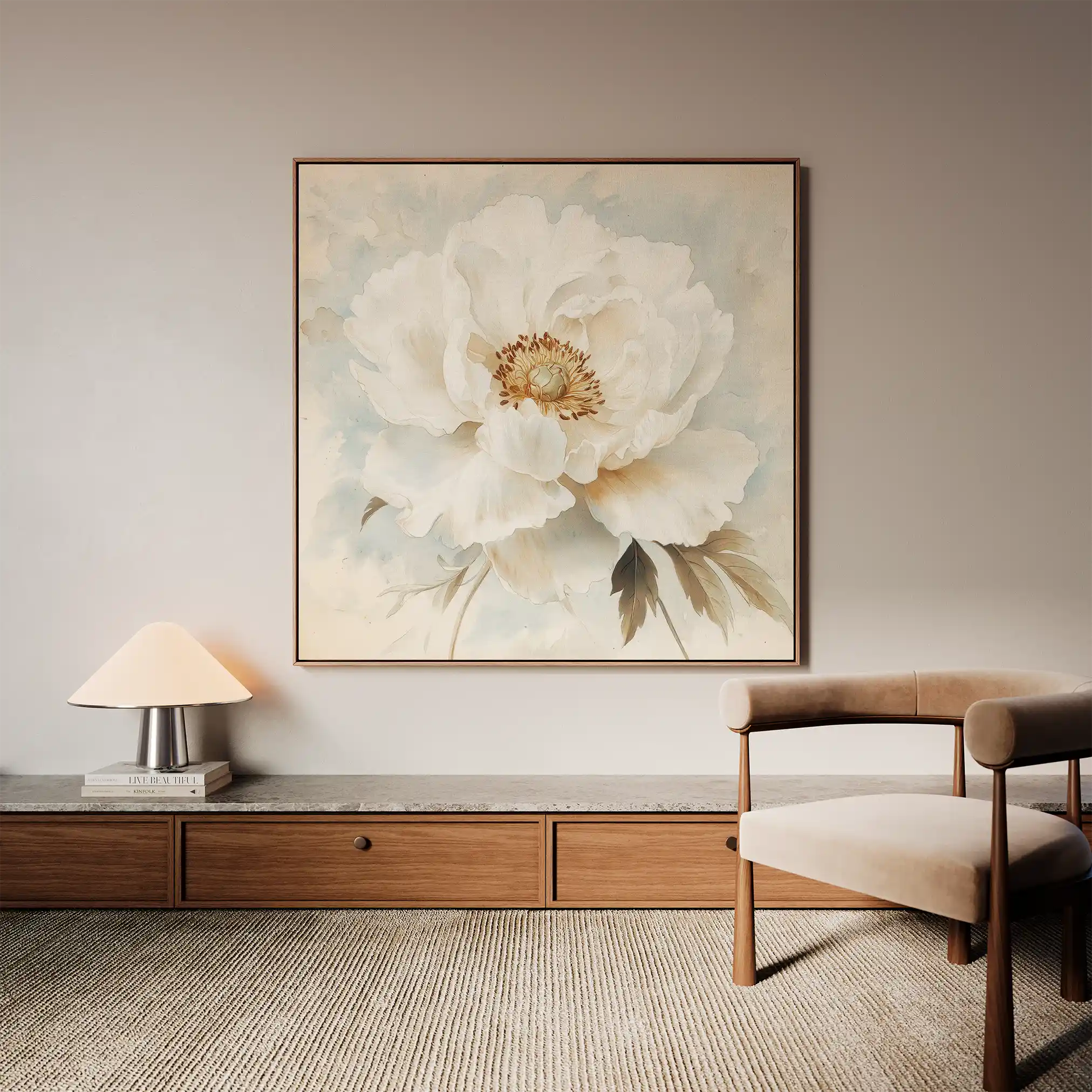 Floral Canvas Wall Art WAD1381-F 80 x 80 cm / Stretched on hidden frame