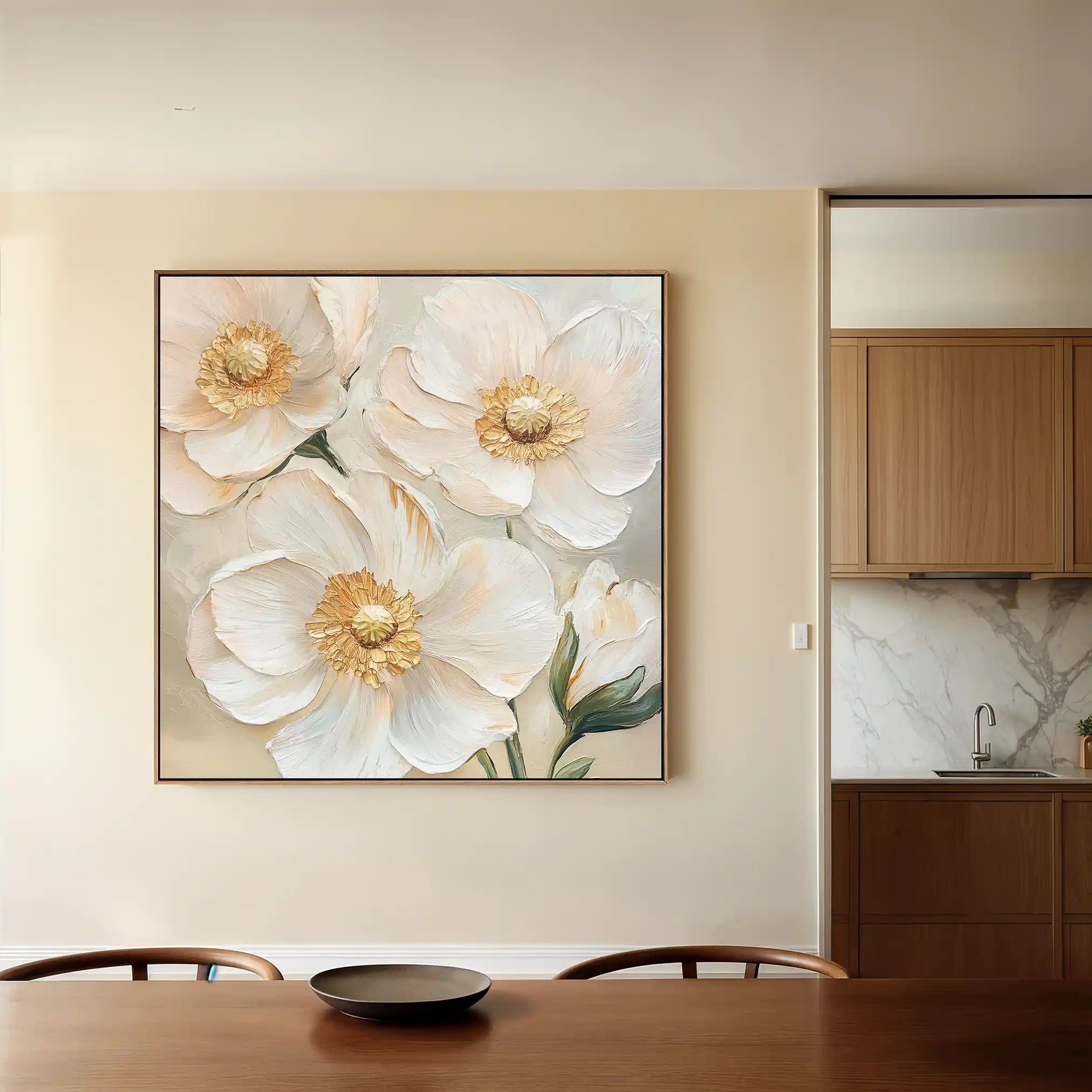 Floral Canvas Wall Art WAD1385-F 80 x 80 cm / Stretched on hidden frame