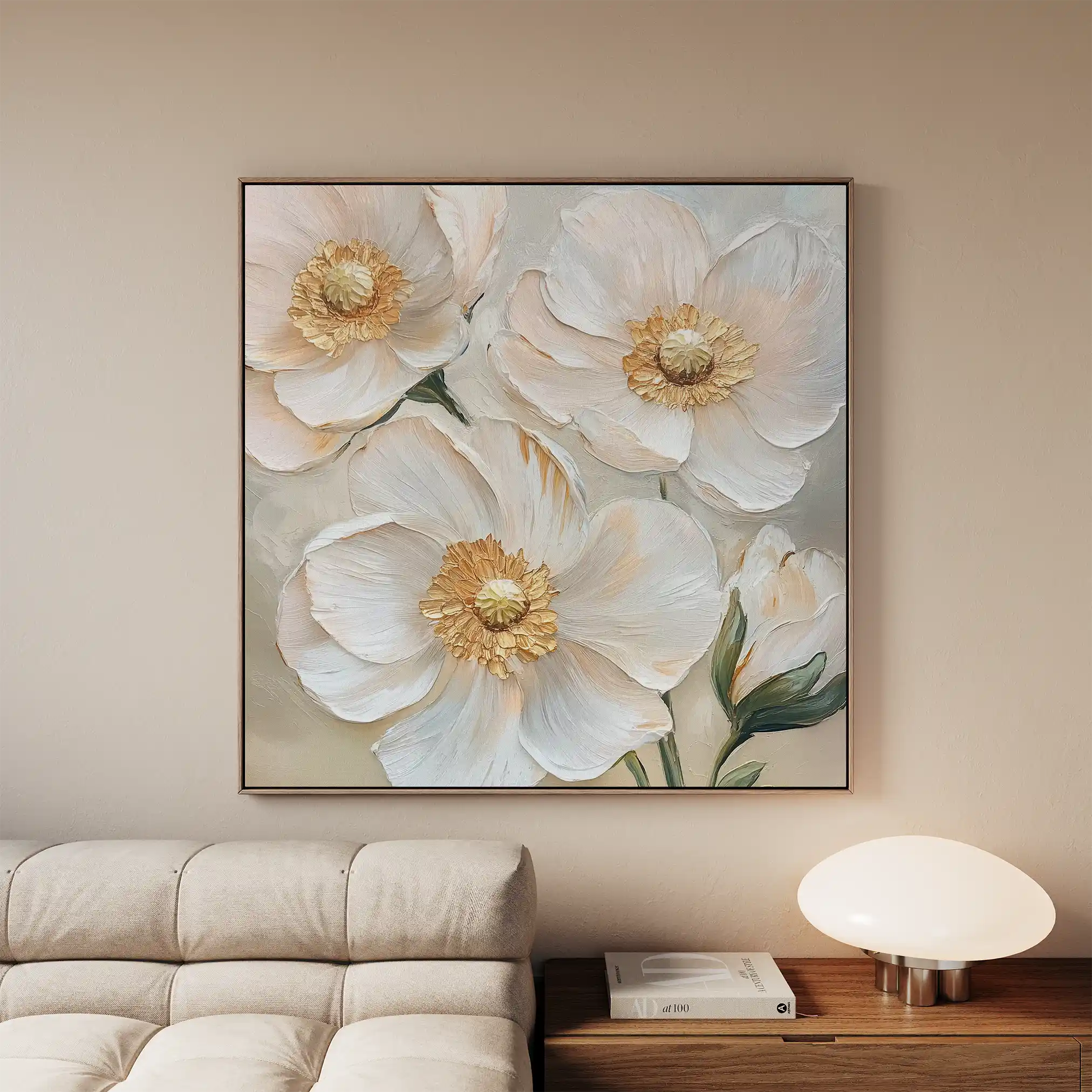 Floral Canvas Wall Art WAD1385-F 80 x 80 cm / Stretched on hidden frame