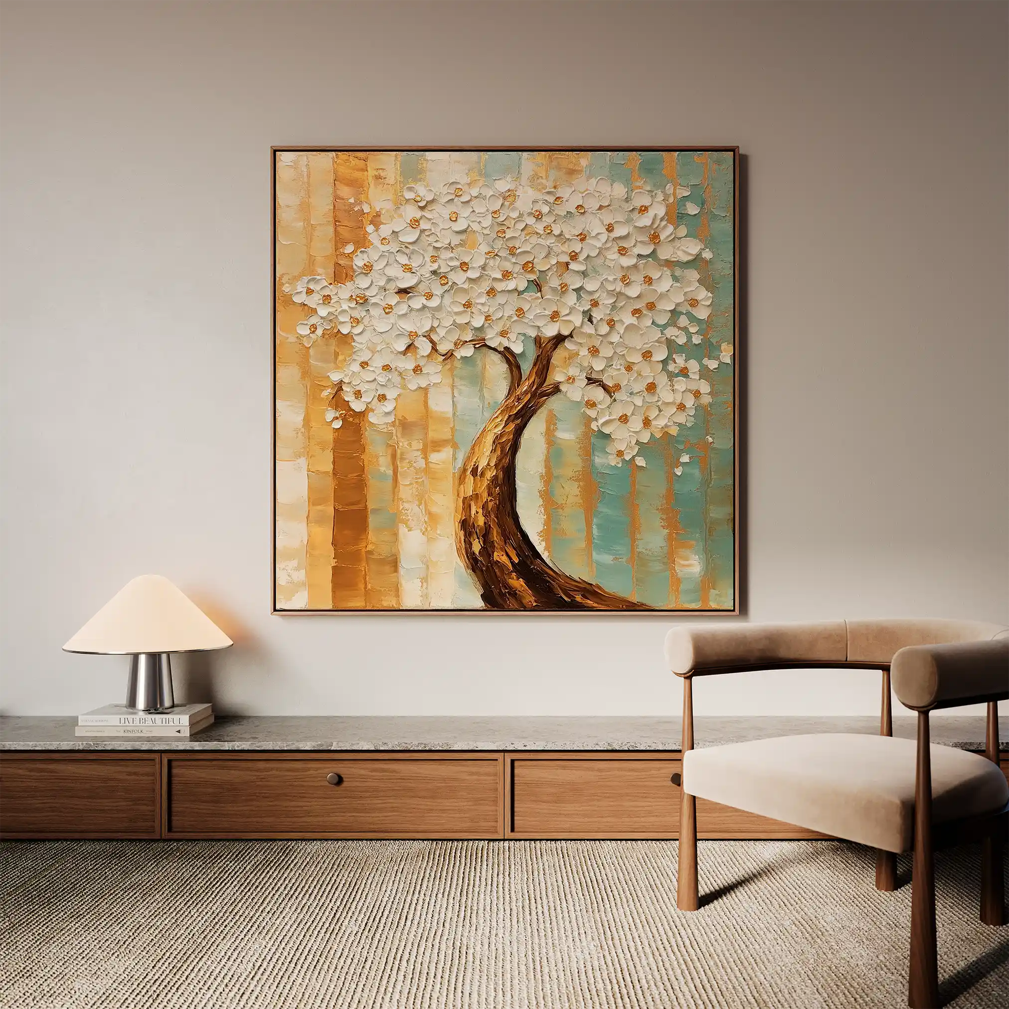 Floral Canvas Wall Art WAD1386-F 80 x 80 cm / Stretched on hidden frame