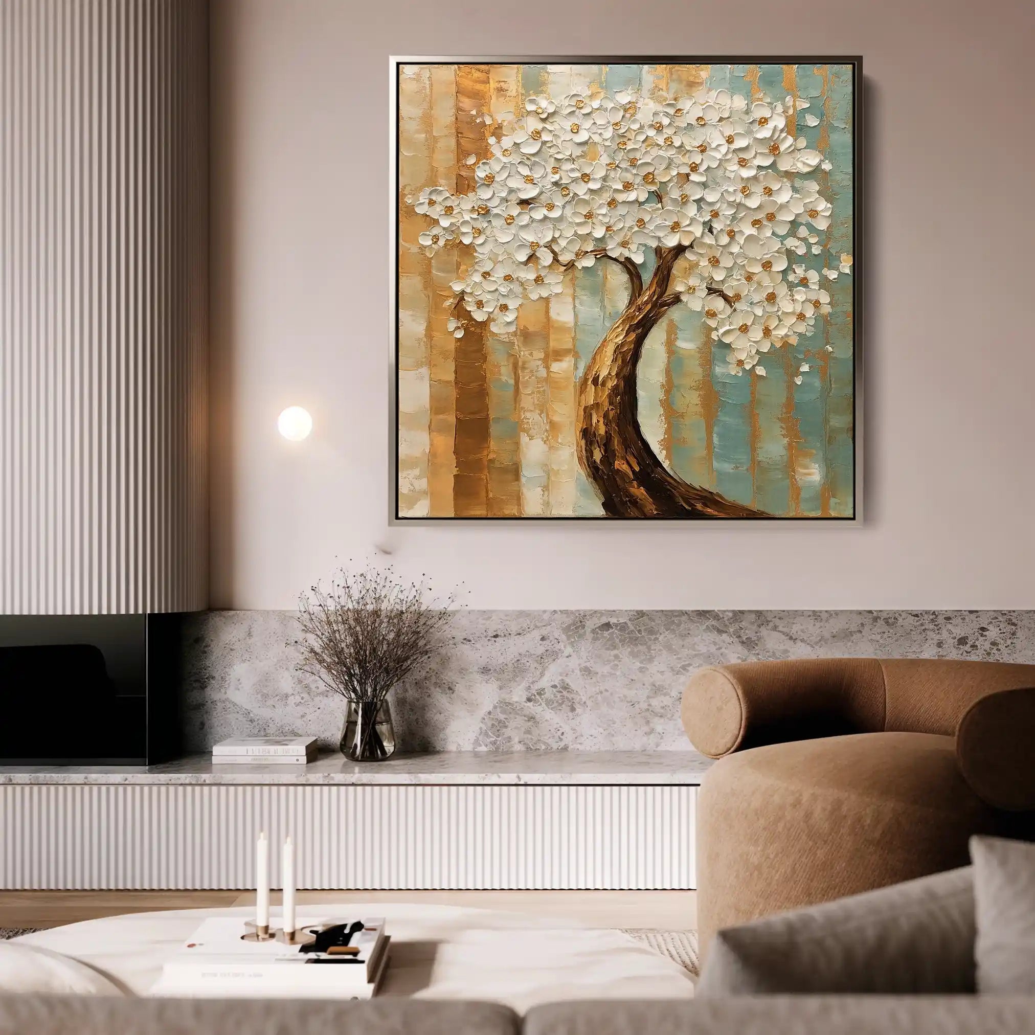 Floral Canvas Wall Art WAD1386-F 80 x 80 cm / Stretched on hidden frame