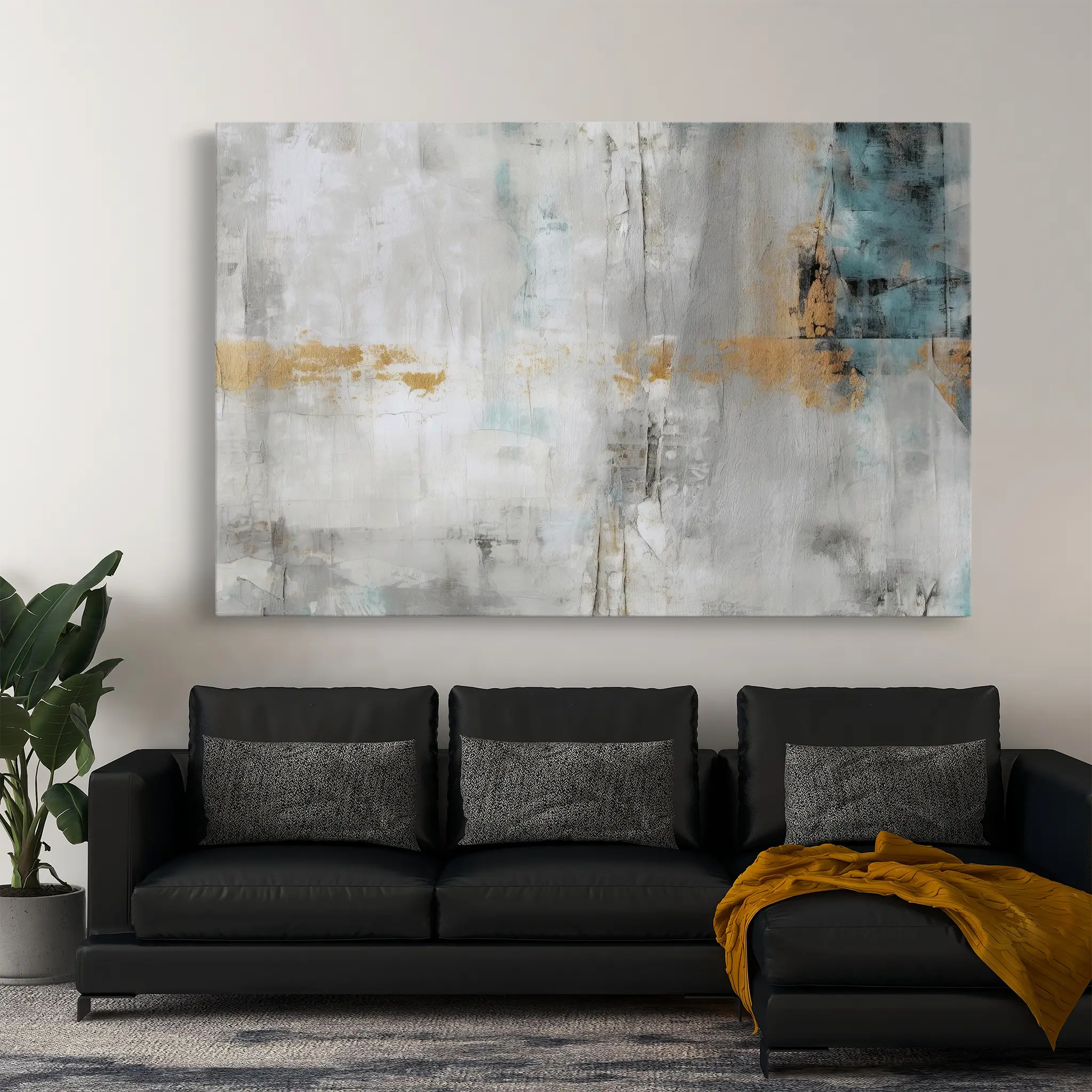 Abstract Canvas Wall Art WAD139-A 90 x 60 cm / Stretched on hidden frame