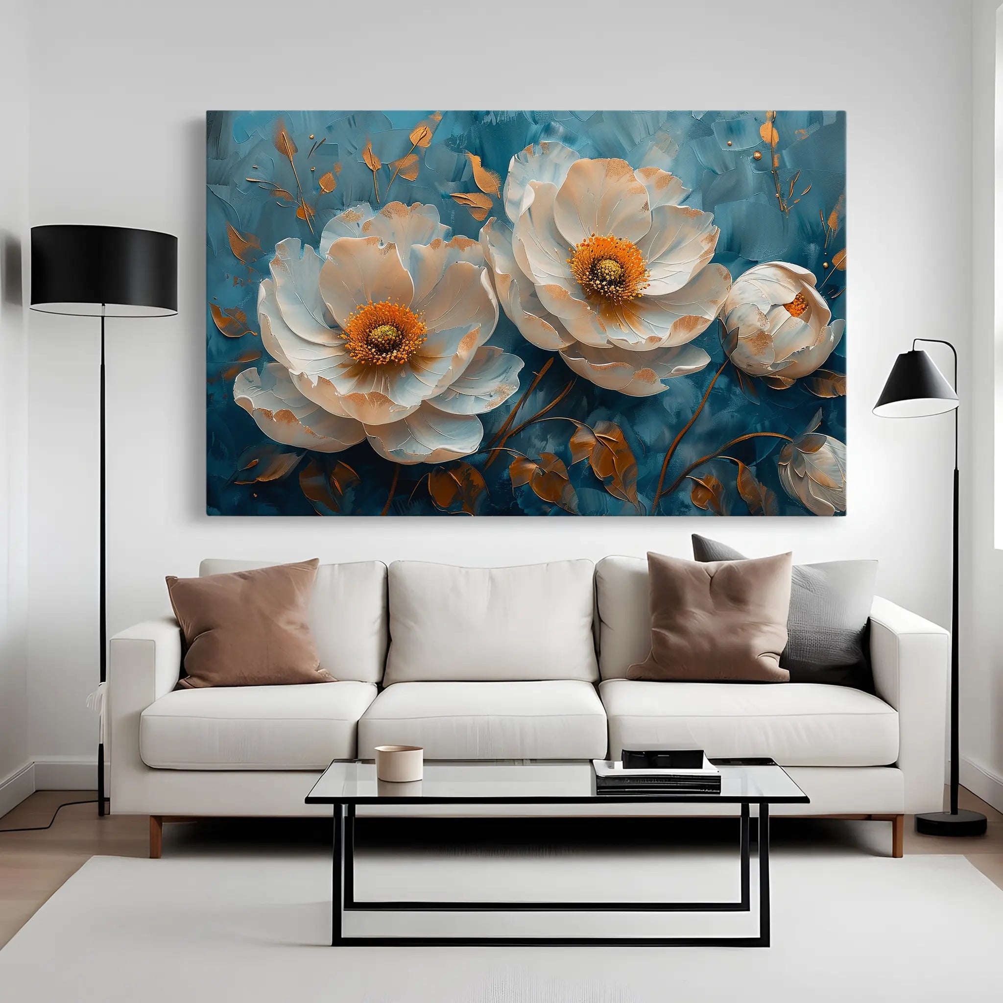 Floral Canvas Wall Art WAD139-F 90 x 60 cm / Stretched on hidden frame