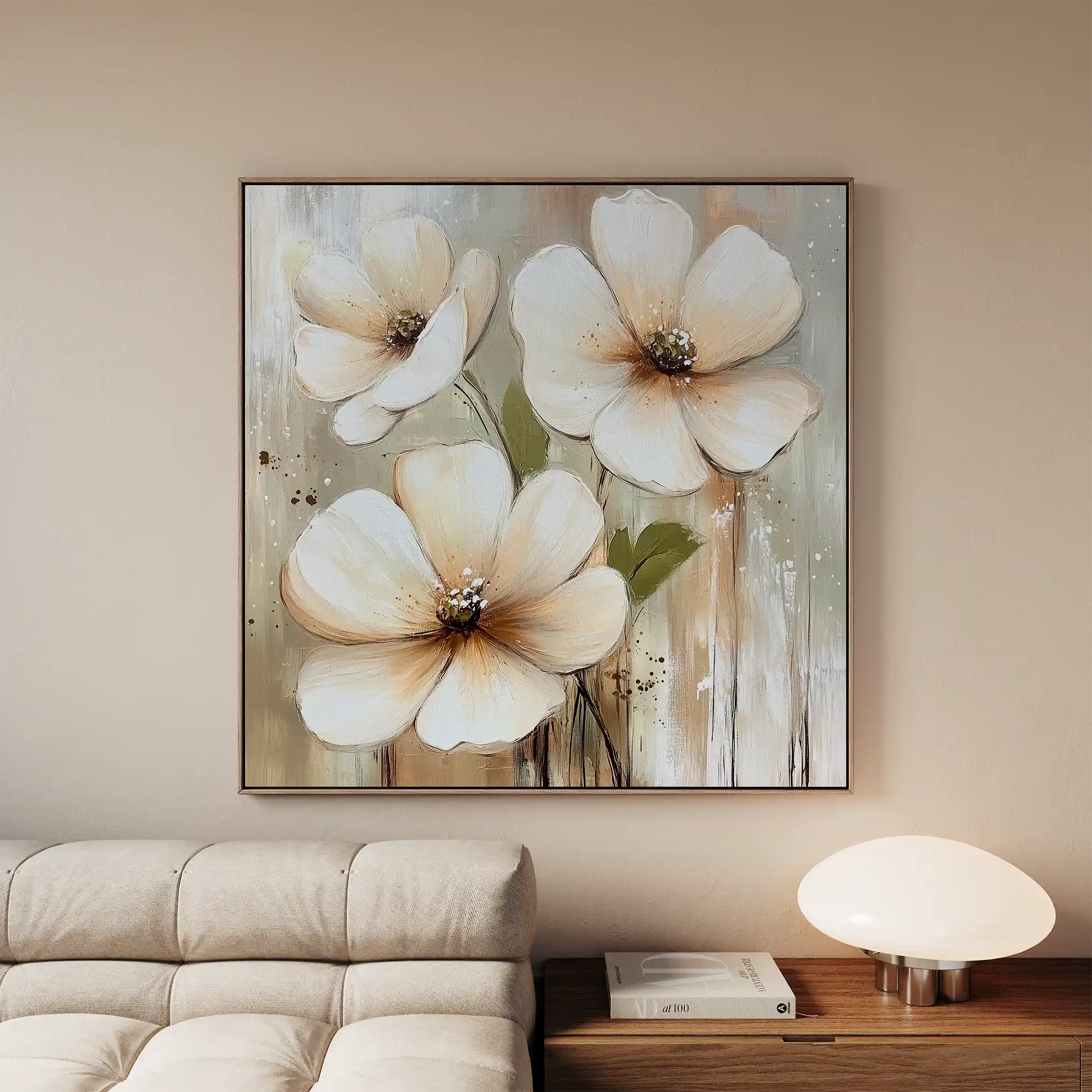 Floral Canvas Wall Art WAD1392-F 80 x 80 cm / Stretched on hidden frame