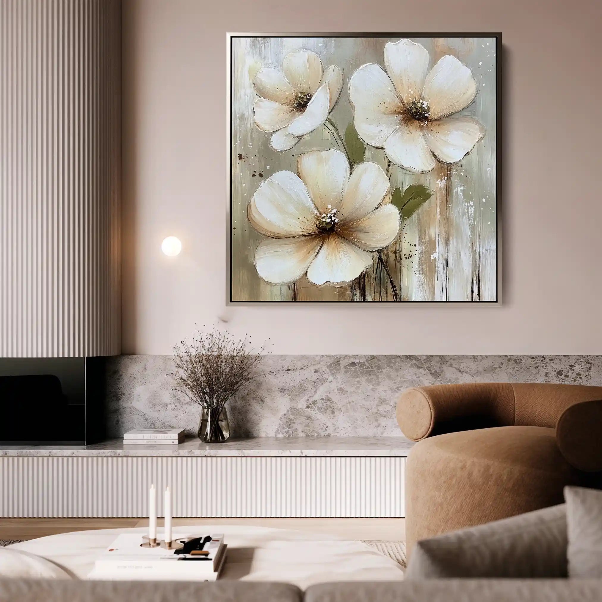 Floral Canvas Wall Art WAD1392-F 80 x 80 cm / Stretched on hidden frame