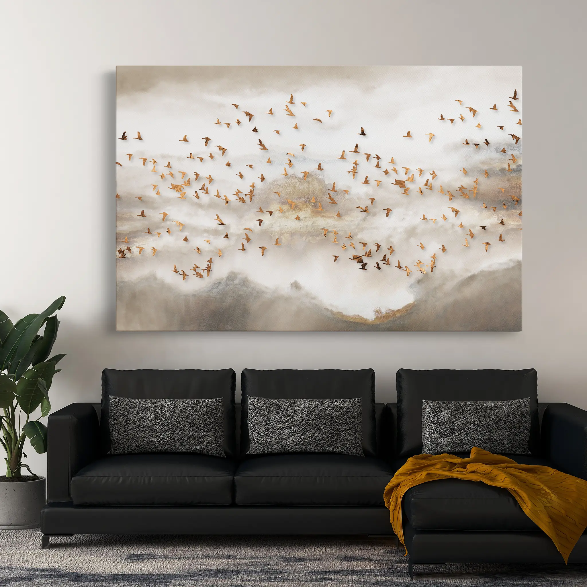 Abstract Canvas Wall Art WAD140-A 90 x 60 cm / Stretched on hidden frame