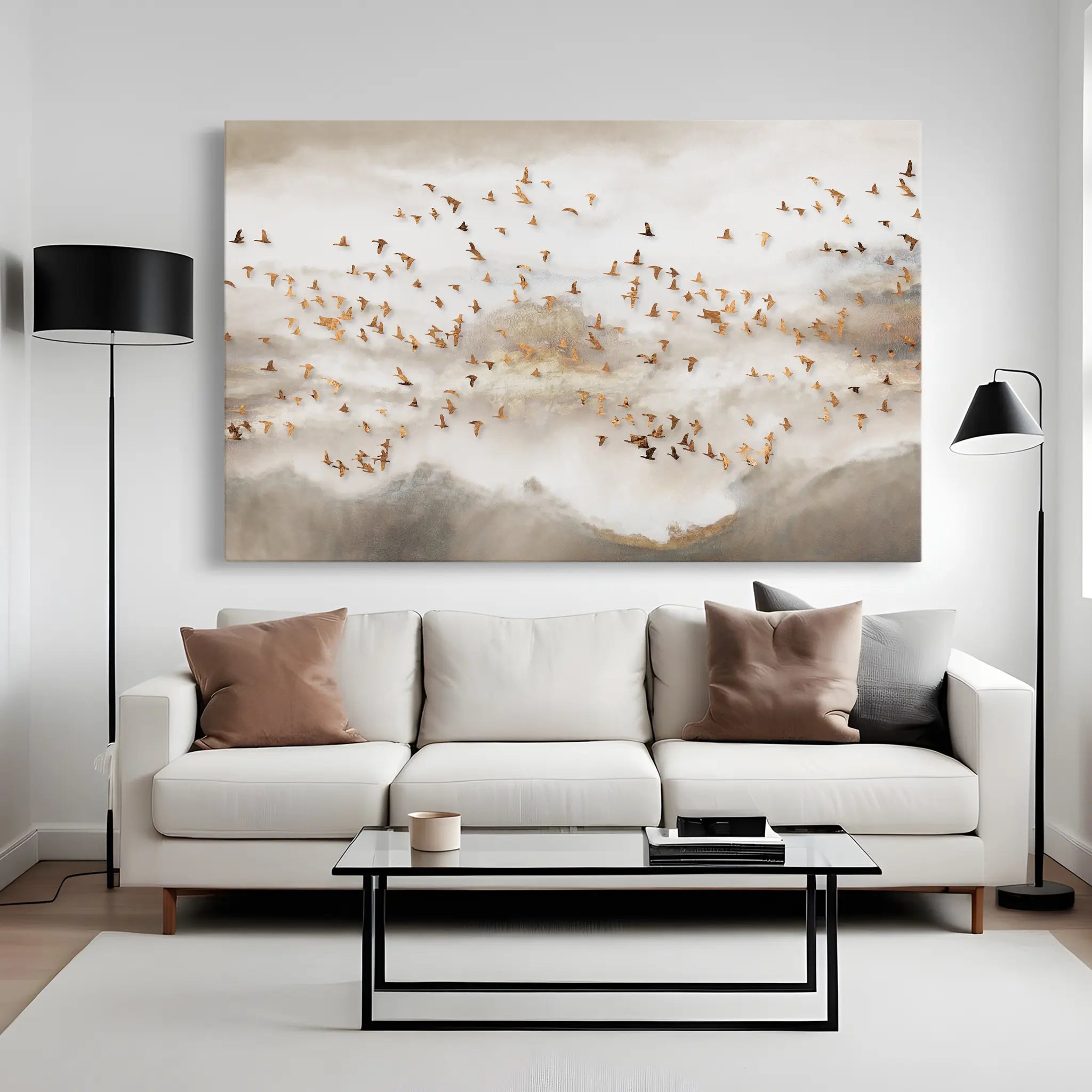 Abstract Canvas Wall Art WAD140-A 90 x 60 cm / Stretched on hidden frame