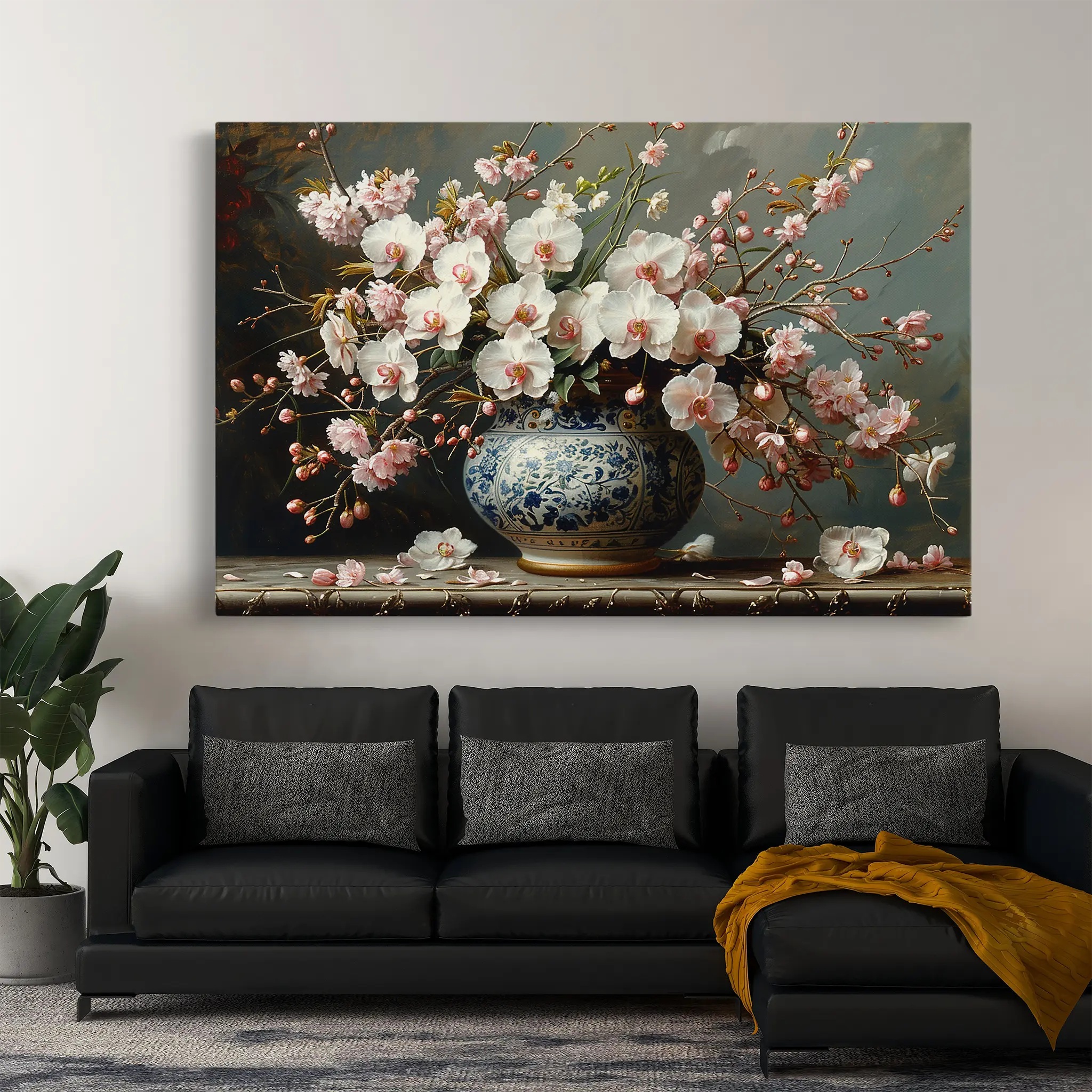 Floral Canvas Wall Art WAD140-F 90 x 60 cm / Stretched on hidden frame