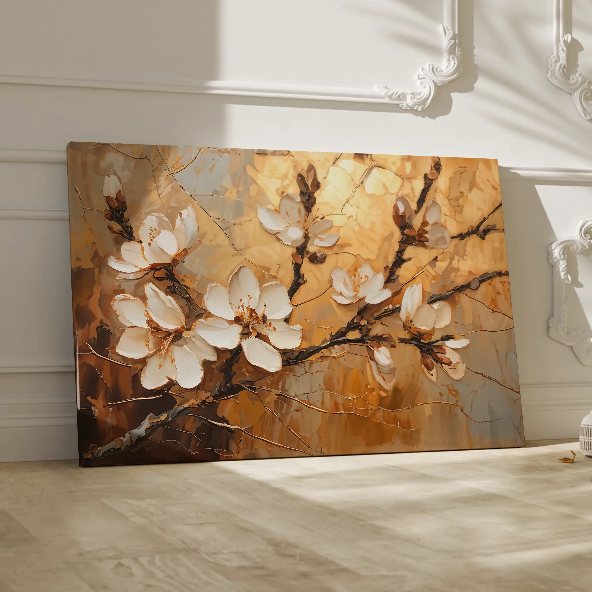 Floral Canvas Wall Art WAD141-F 90 x 60 cm / Stretched on hidden frame